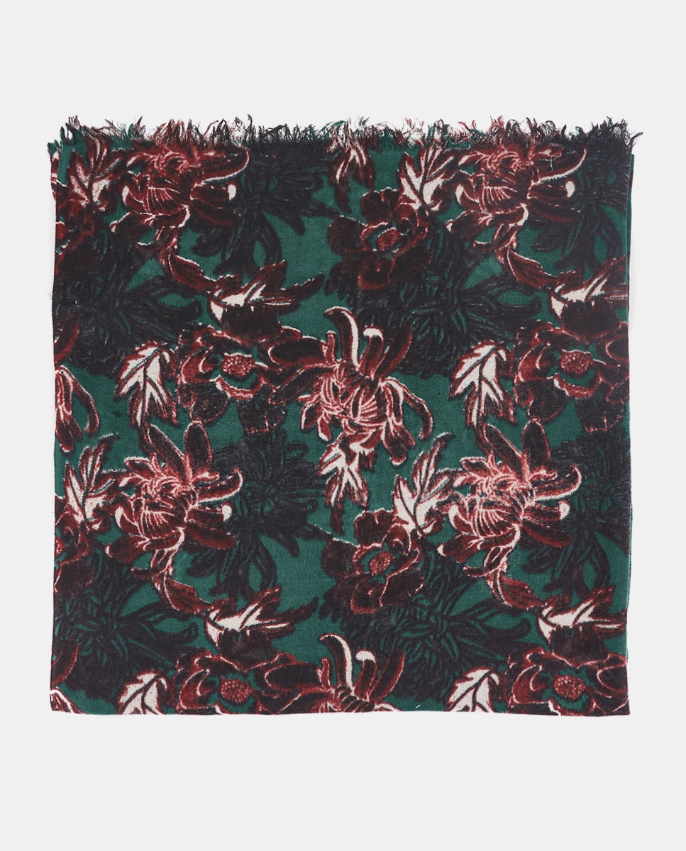 Imagem 0 de Écharpe de Lã com Estampado Floral