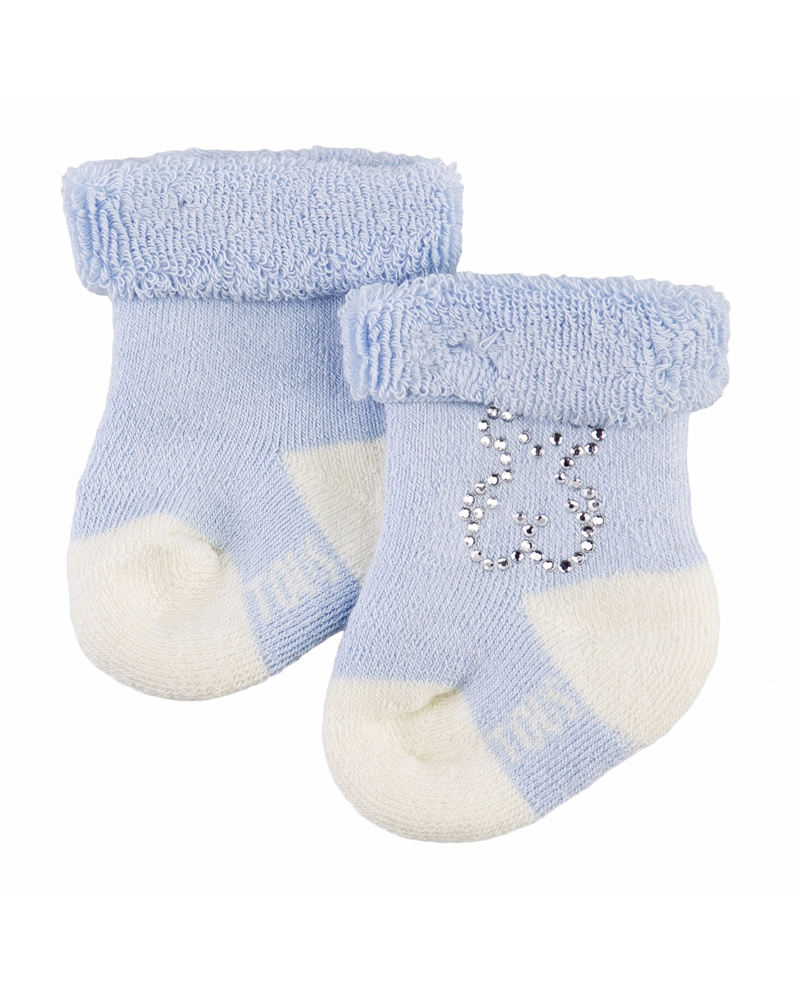 Pack de 2 Meias de Bebé com Strass em Azul Azul-2