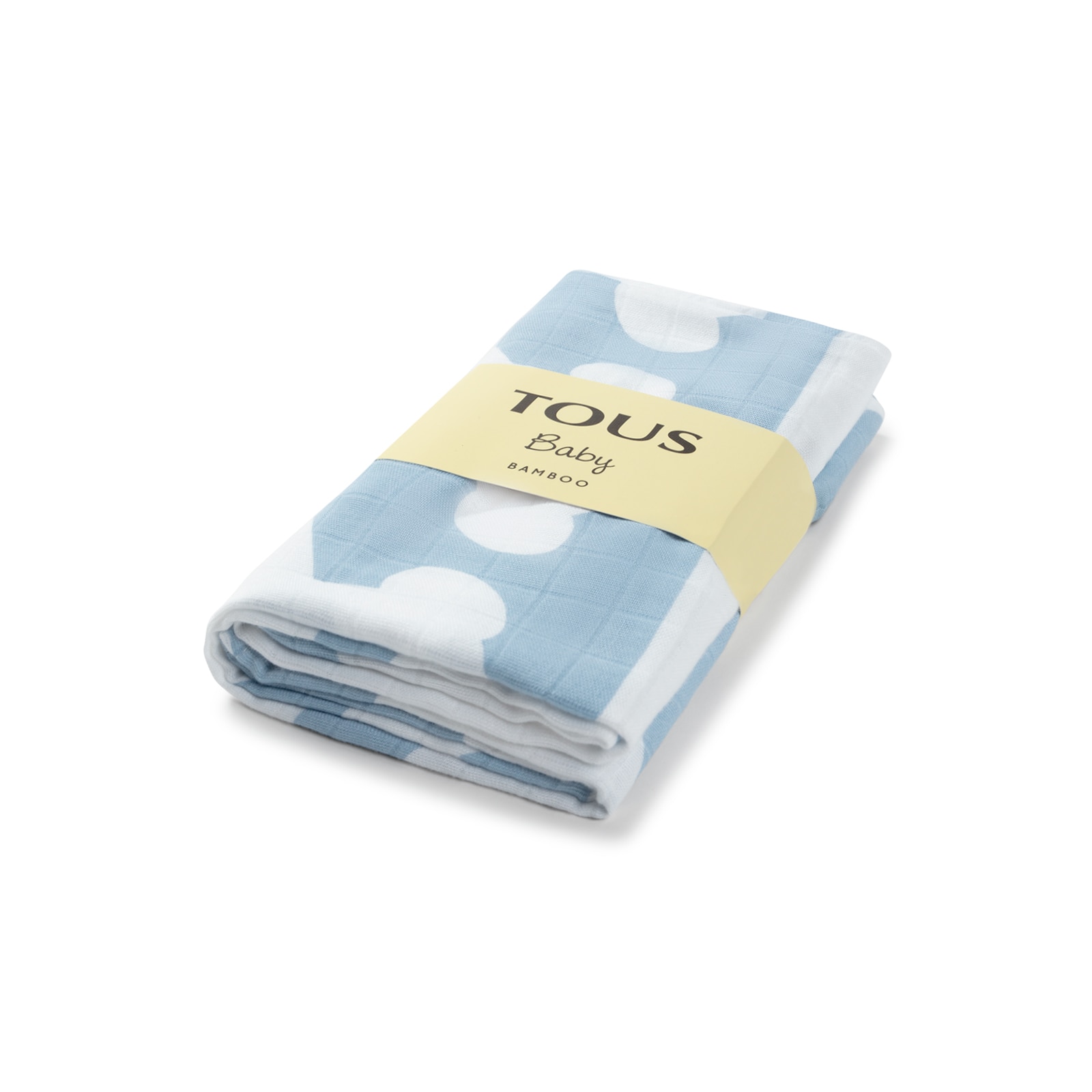 Muselina de Algodão 98x118 Cm Tous Baby com Franjas Urso Azul-claro-1