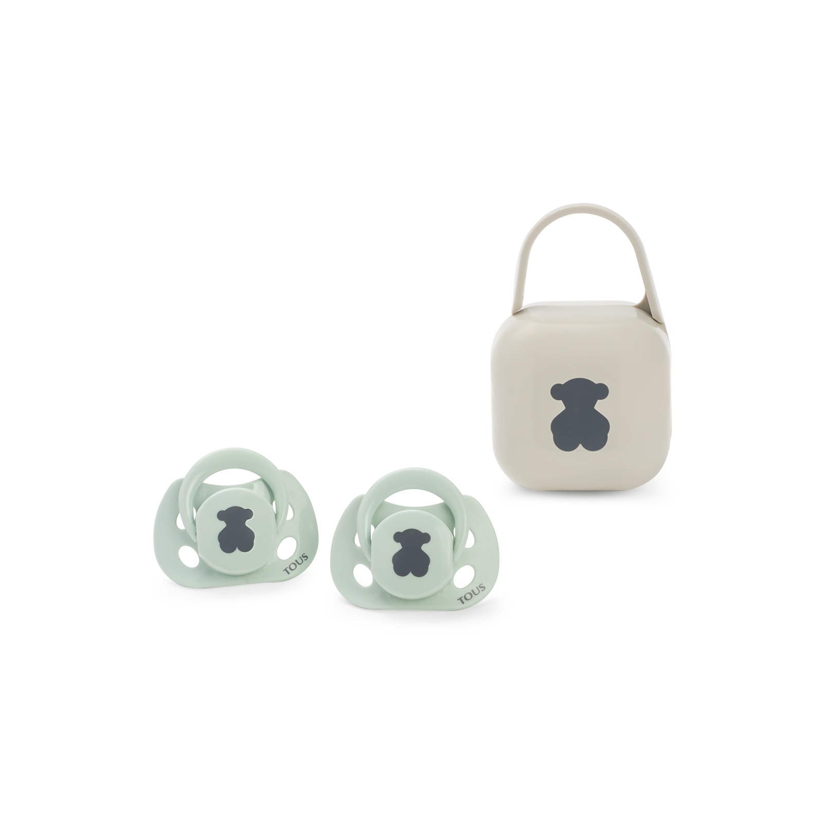 Pack de 2 Chupetas Anatómicas de 0-6 M e Porta-chupetas Tous Baby Bear Verde-3