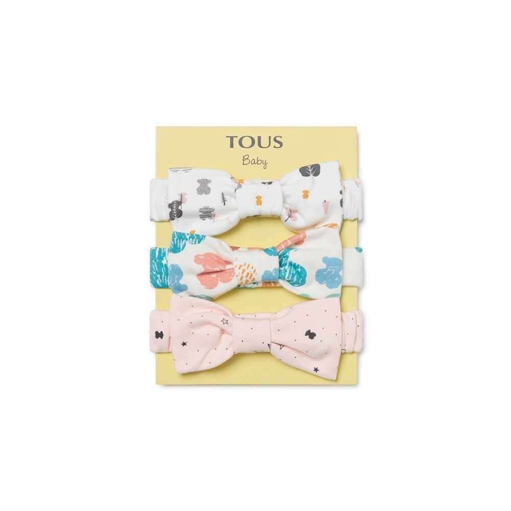 Pack de diademas de bebé para menina com laço multiestampados Tous Multicolor-1