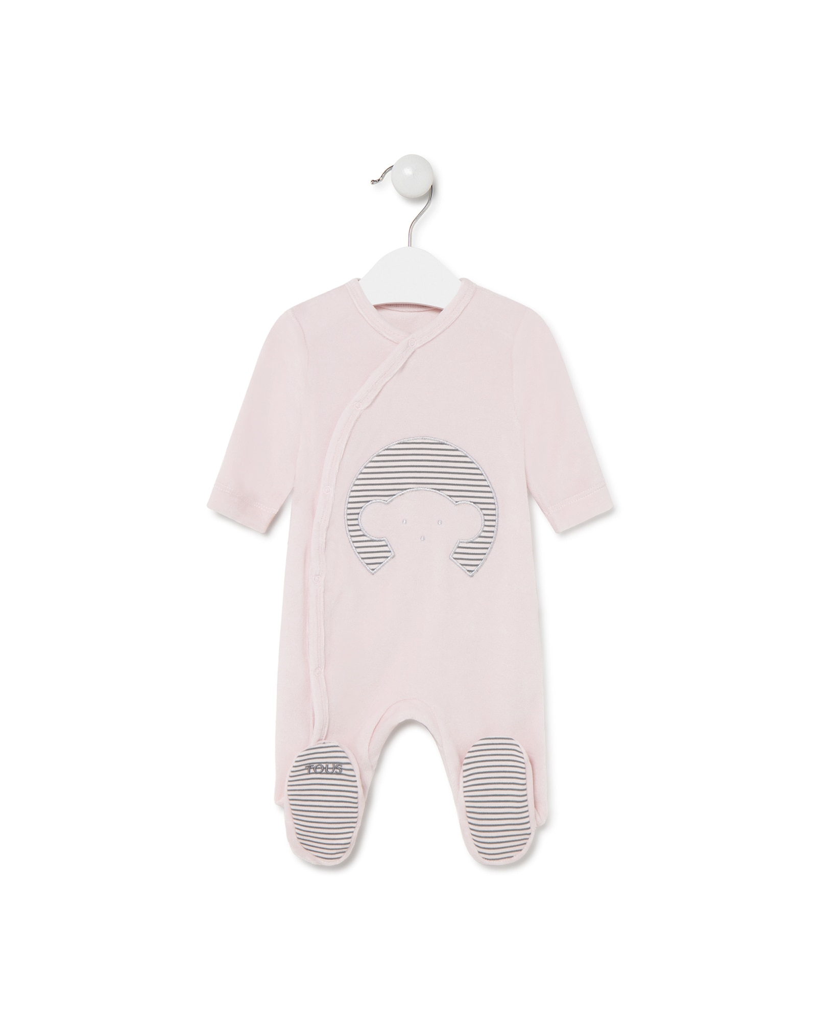 Imagem 0 de Babygrow de Bebé Cruzado com Silhueta de Urso Rosa