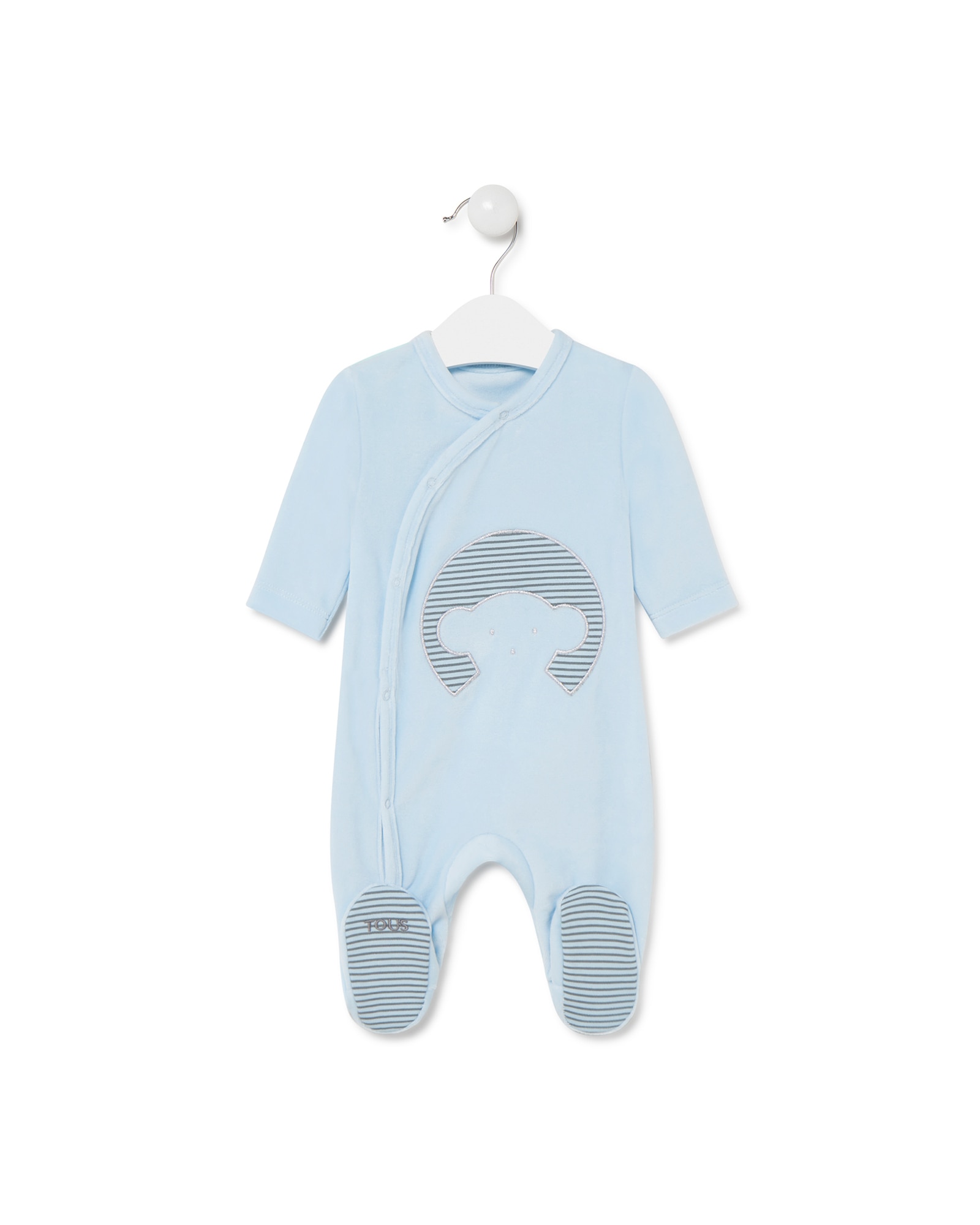 Babygrow de Bebé Cruzado com Silhueta de Urso em Azul Azul-1