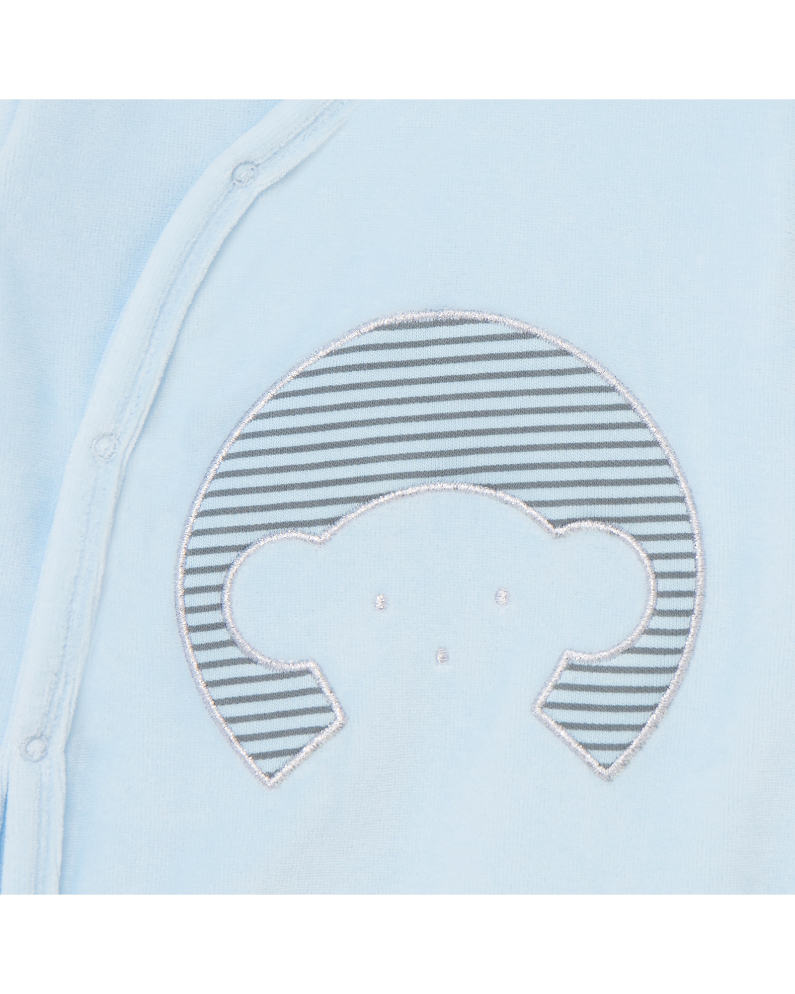 Babygrow de Bebé Cruzado com Silhueta de Urso em Azul Azul-3