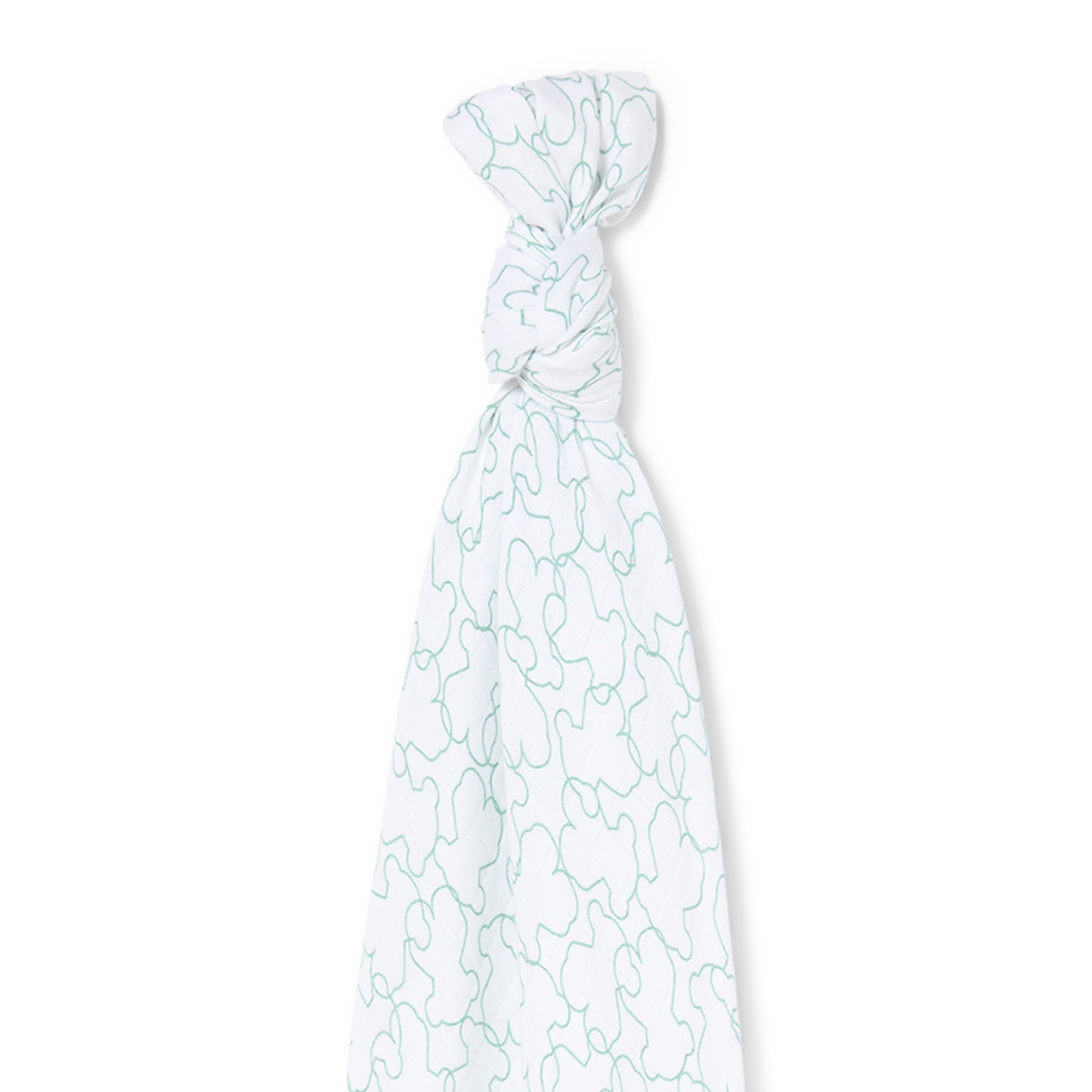 Manta de Muselina Bambu (98x118 Cm) Tous Baby com Ursos Contornados Verde-3