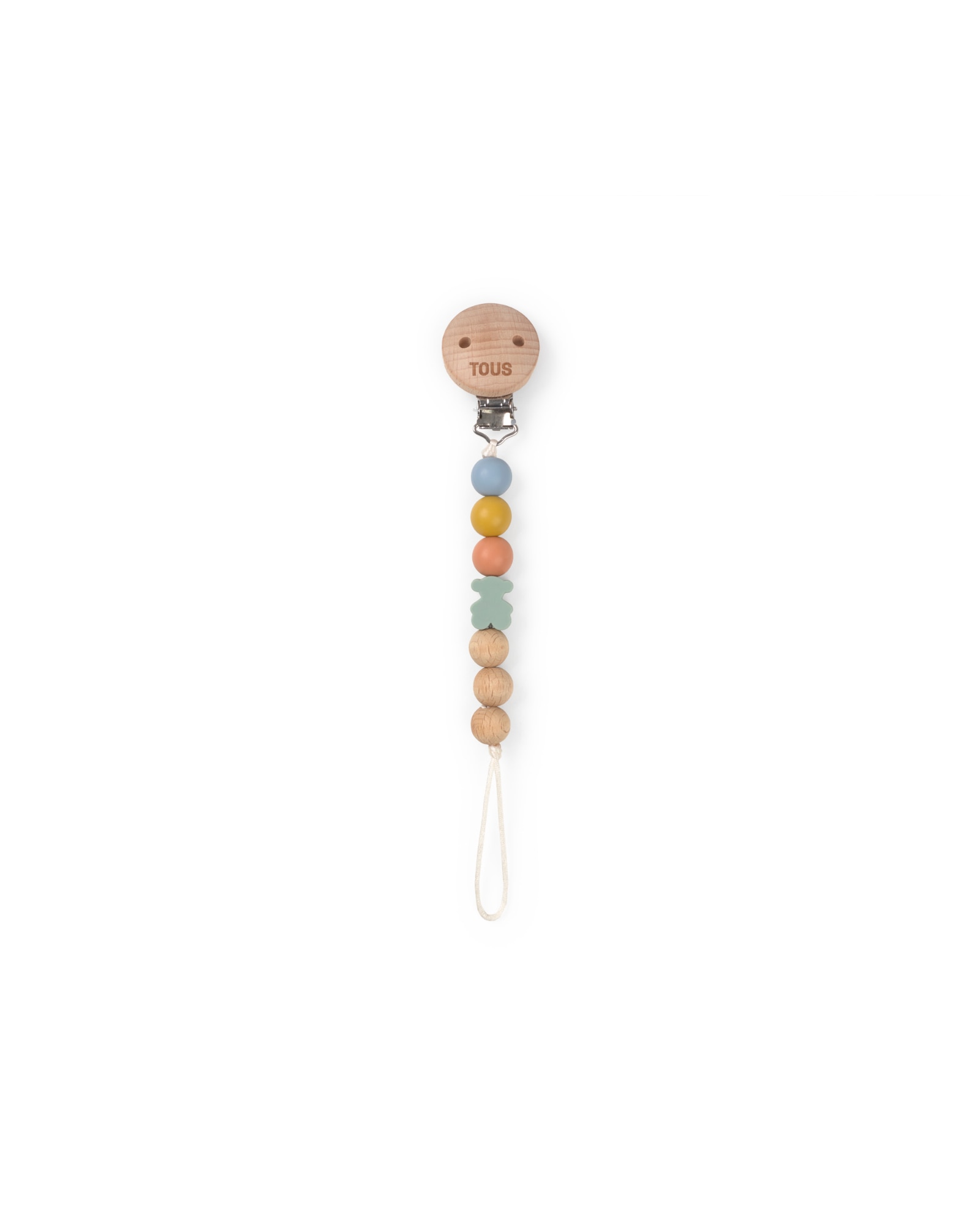 Porta-chupetas de Bebé Tous Baby em Silicone e Madeira de Faia Multicolor-2