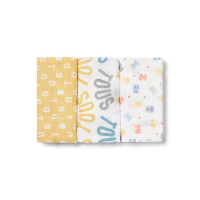 Imagem 0 de Pack de 3 Muselinas 38x38 Cm Tous Baby Multi Estampadas