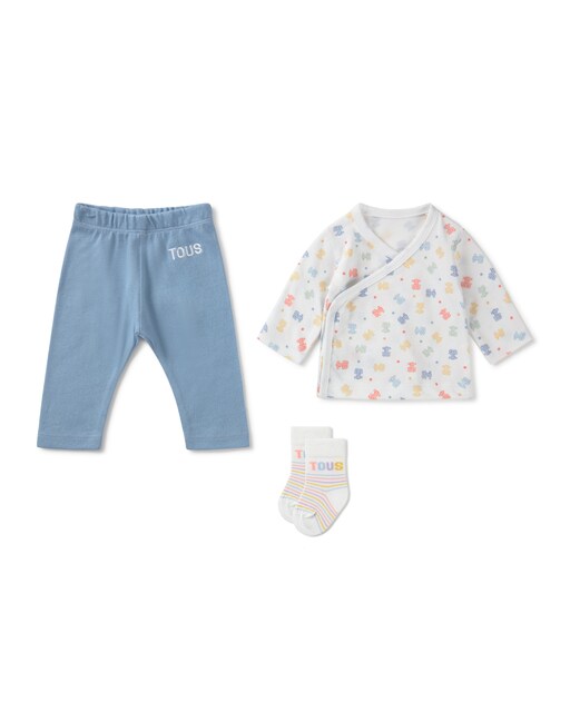Imagem 0 de Conjunto para Bebé Recém-nascido em Algodão Liso e com Ursos Multicolor