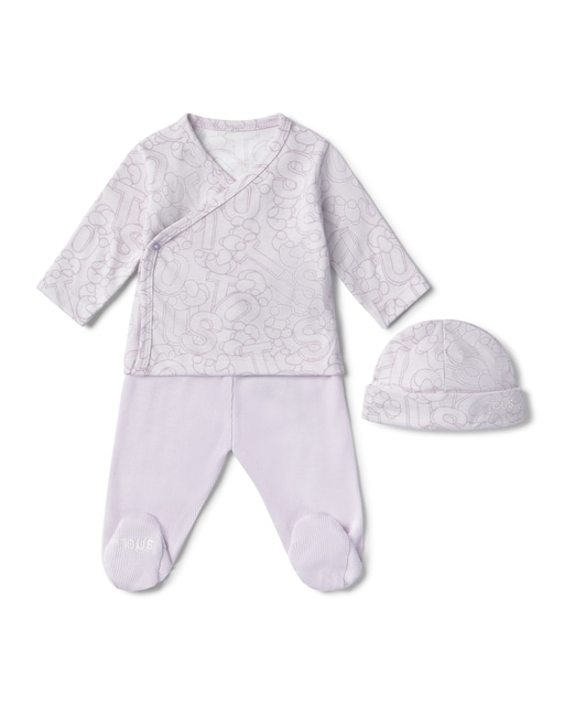 Imagem 0 de Conjunto para Bebé Recém-nascido em Algodão Liso e Estampado com Letras e Bold Bear