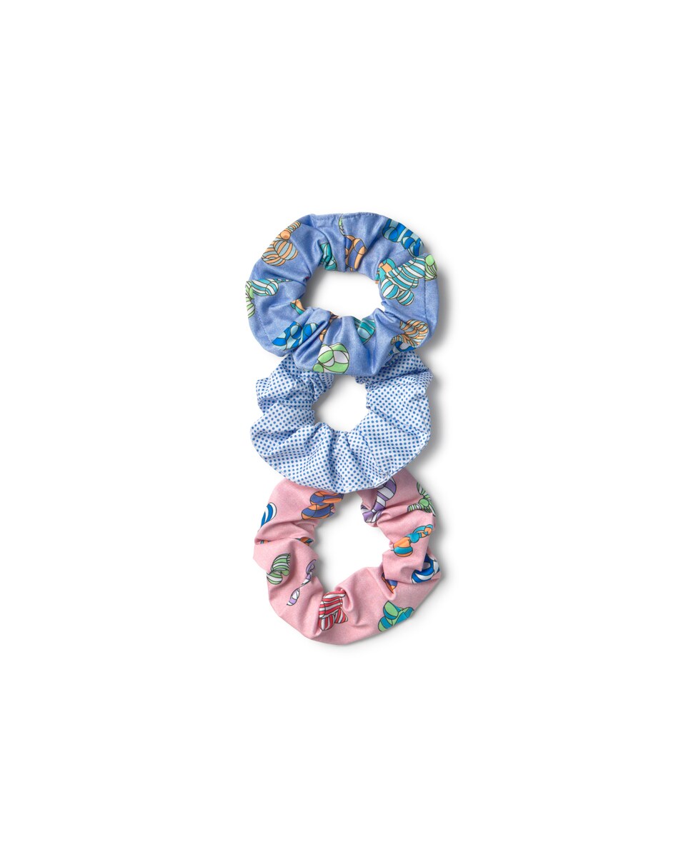 Set de 3 Elásticos para Cabelo com Estampado Bold Bear Multicolor Rosa-2