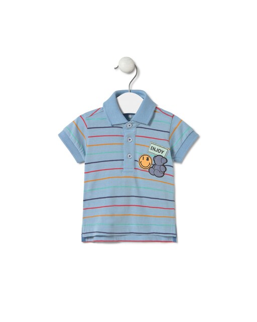 Imagem 0 de Polo para Bebé de Algodão Às Riscas Multicolor