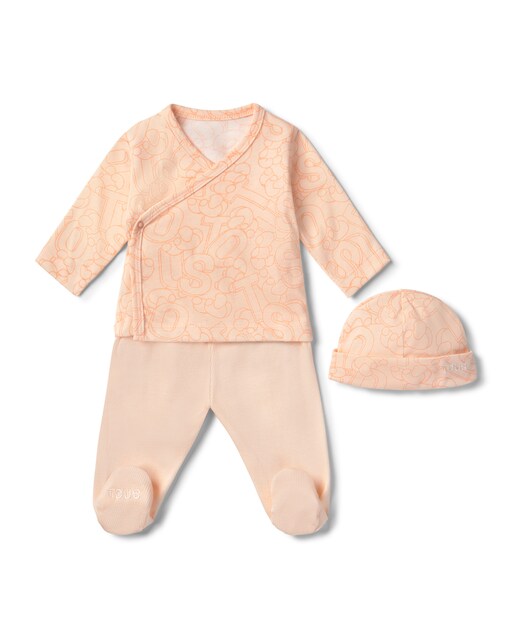 Imagem 0 de Conjunto para Bebé Recém-nascido em Algodão Liso e Estampado com Letras e Bold Bear