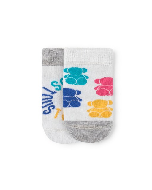 Imagem 0 de Pack de 2 Pares de Meias para Bebé Às Riscas com Logo
