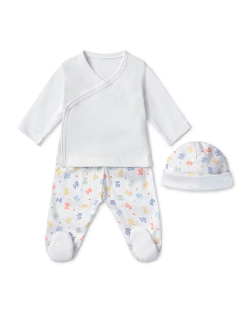 Imagem 0 de Conjunto para Bebé Recém-nascido em Algodão Liso e com Ursos Multicolor