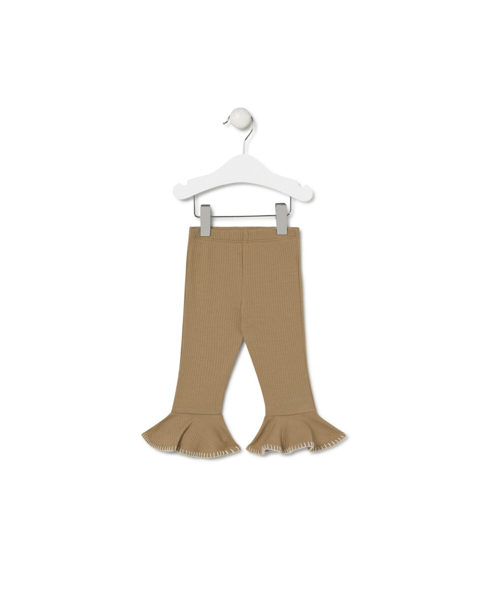 Conjunto para Bebé de Suave Algodão Canelado Bege-3