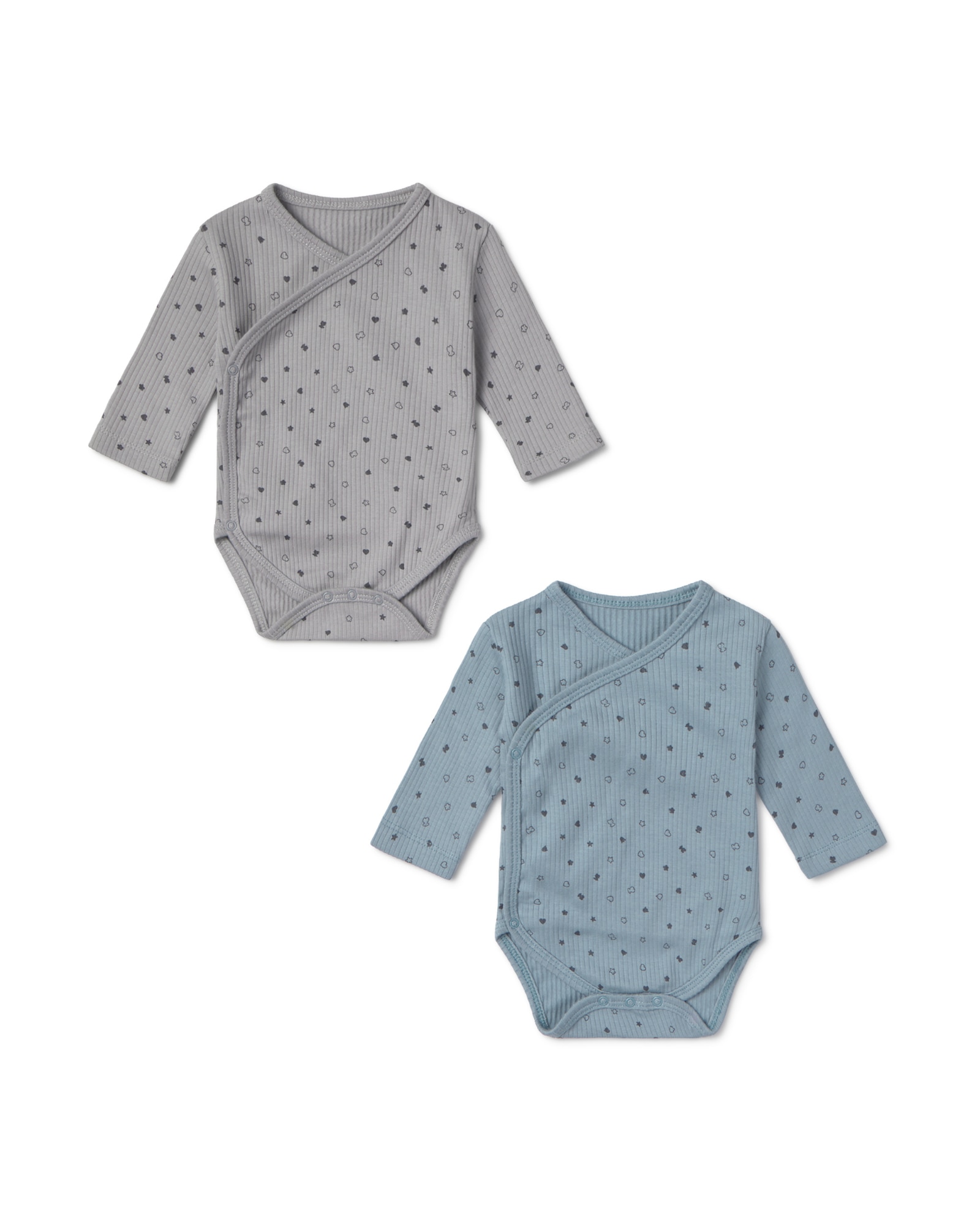 Imagem 0 de Pack de Bodies para Bebé Canelados Estampados com Ursos, Estrelas e Corações