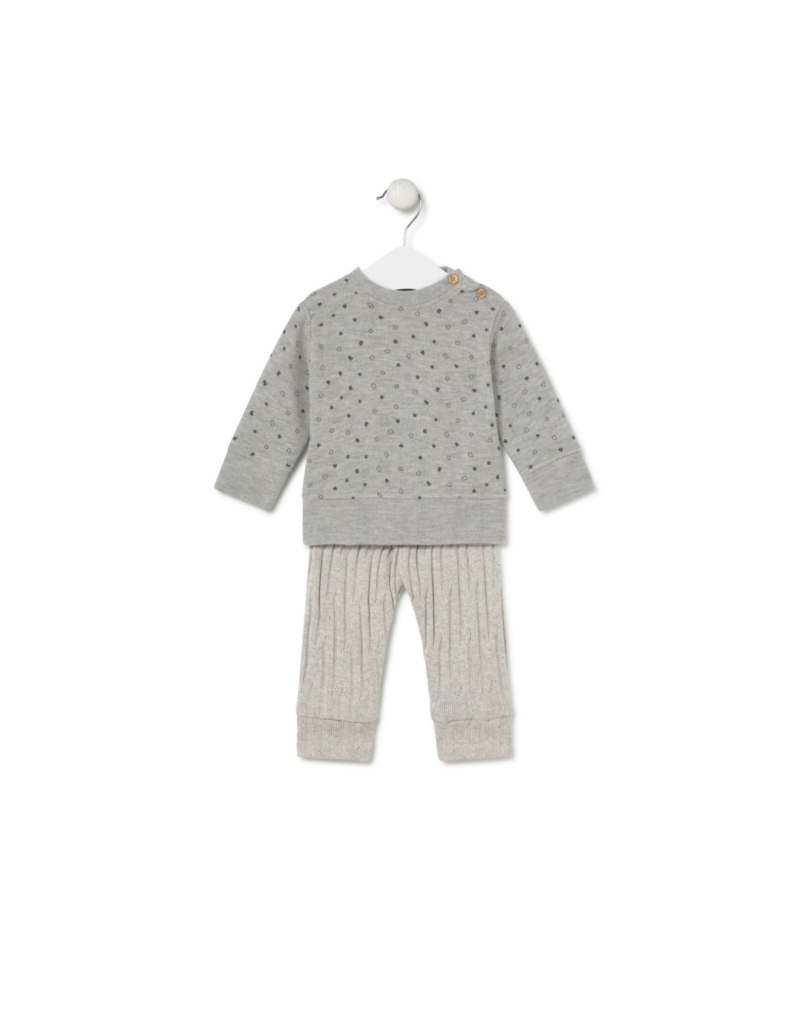 Imagem 0 de Conjunto para Bebé Combinado Estampado e Liso