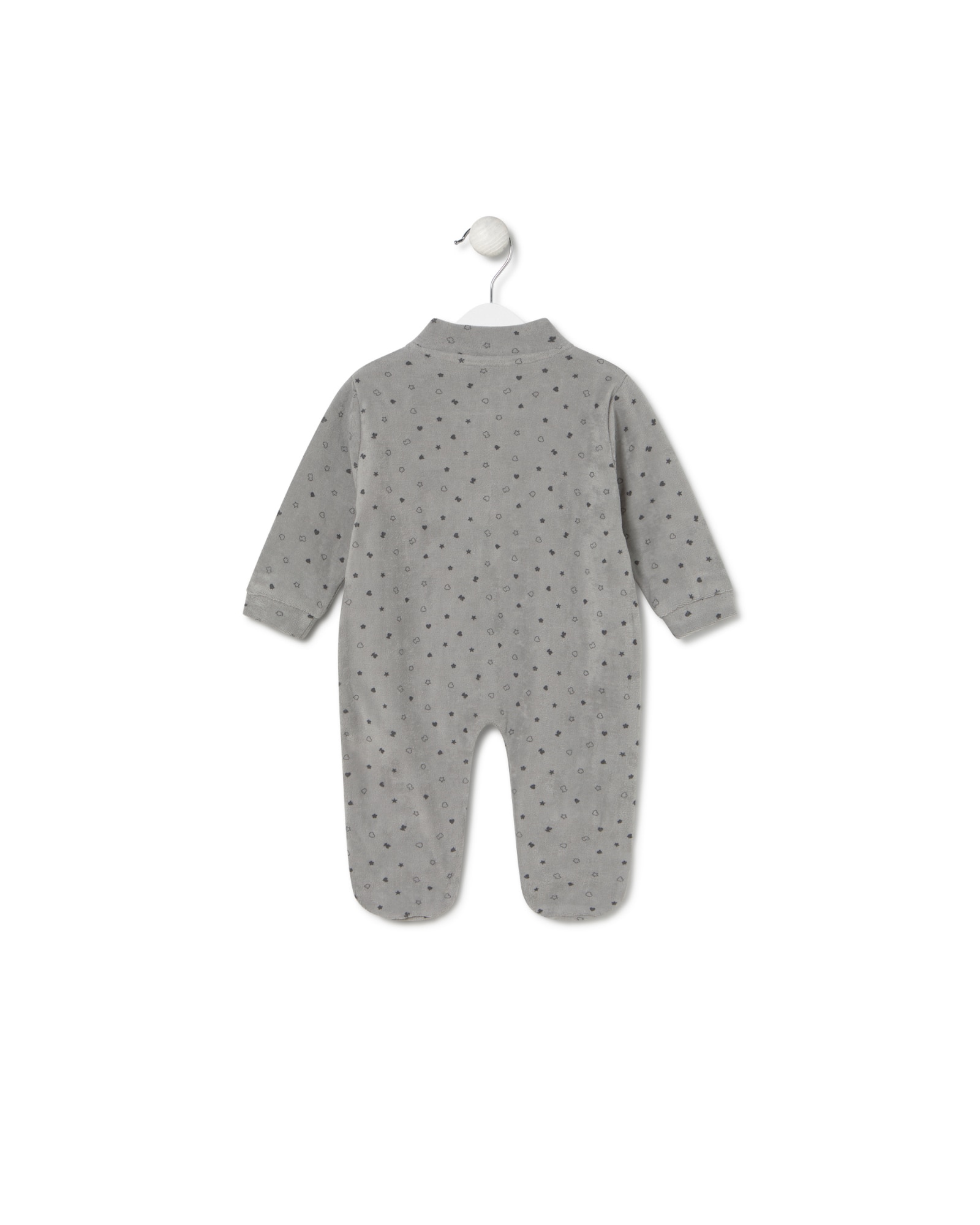 Pijama para Bebé com Fecho Zip com Ursos, Estrelas e Corações Cinzento-2