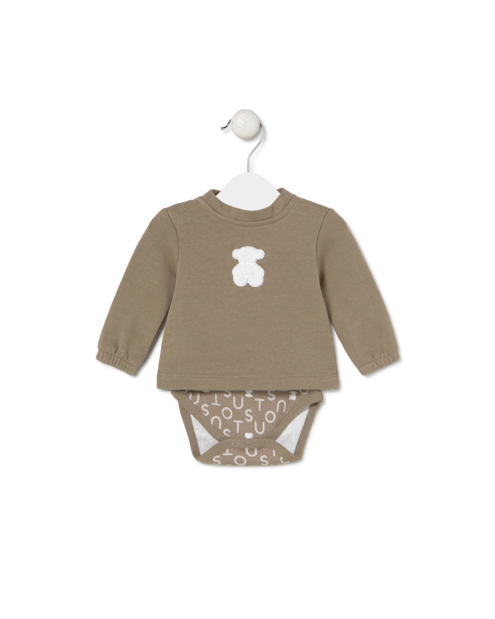 Imagem 0 de Body para Bebé com Camisola de Algodão Liso Combinada com Estampado