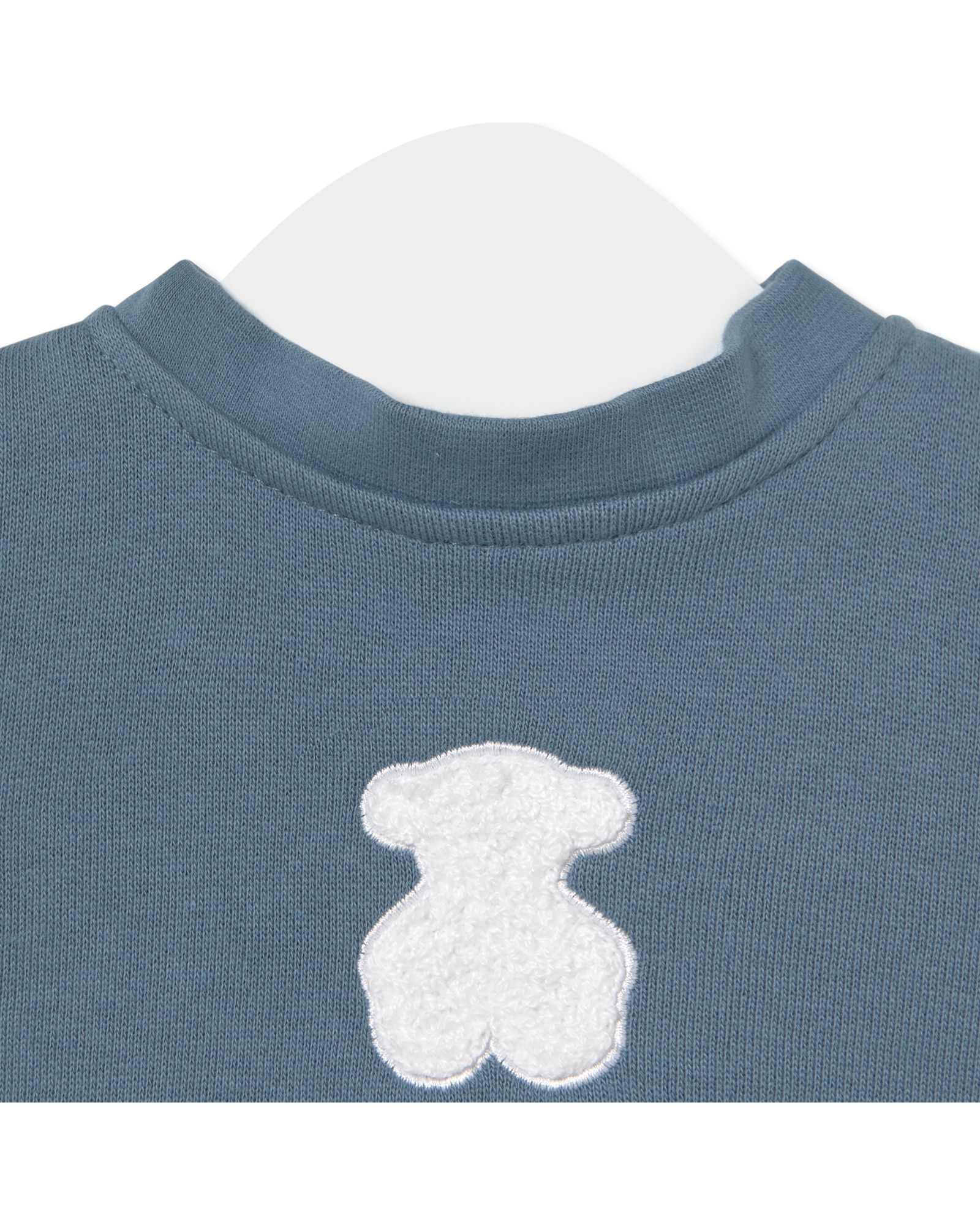 Body para Bebé com Camisola de Algodão Liso Combinada com Estampado Azul / Branco-3