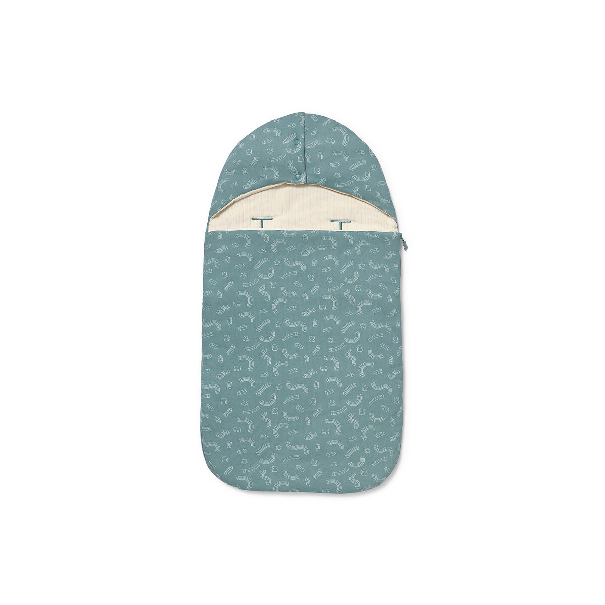 Saco Universal Tous Baby para Alcofa ou Cadeira de Passeio Estampado com Ursos e Estrelas Arco-íris Verde Água-1