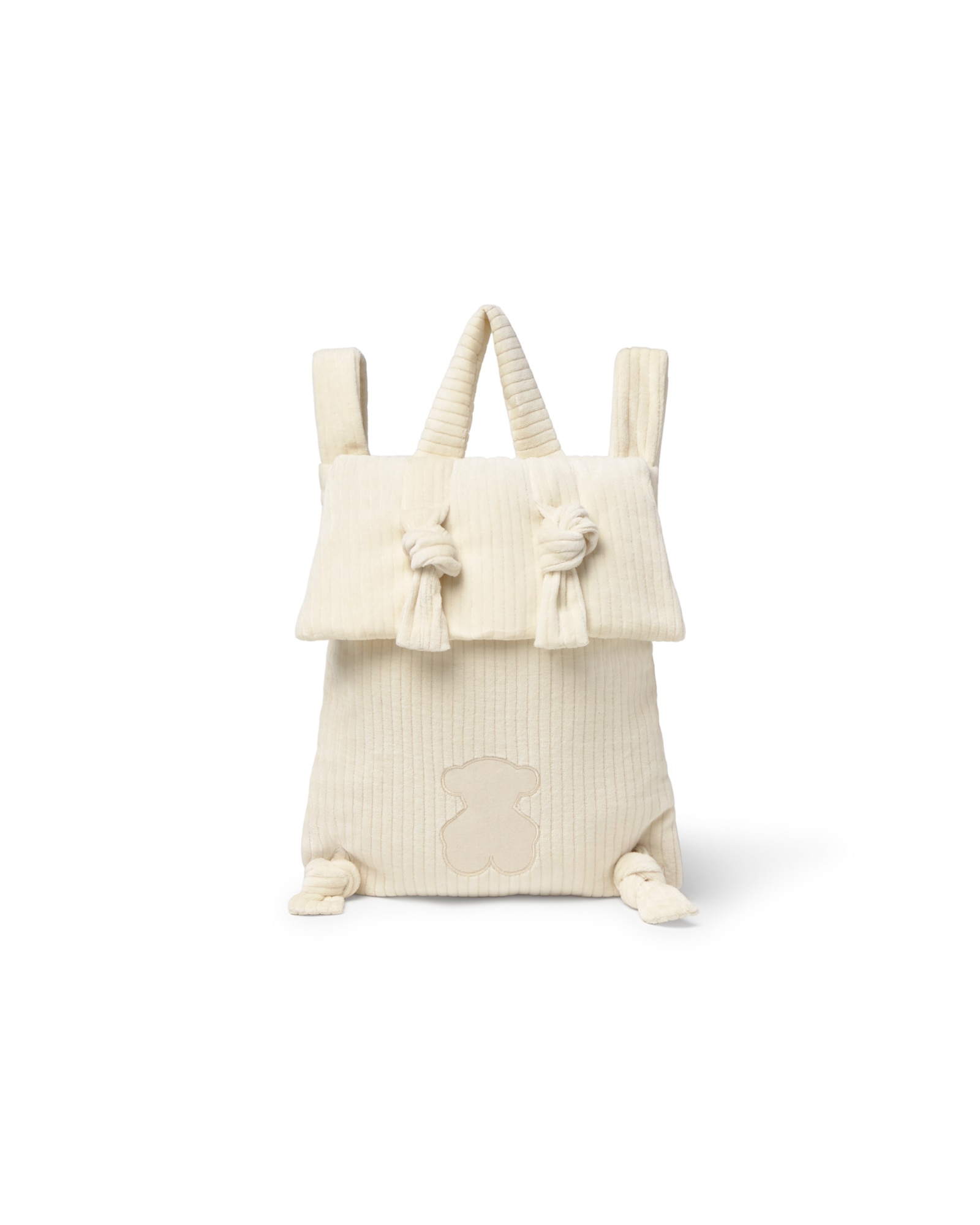 Imagem 0 de Mochila Pré-escolar Aveludada Canelada com Urso Bordado