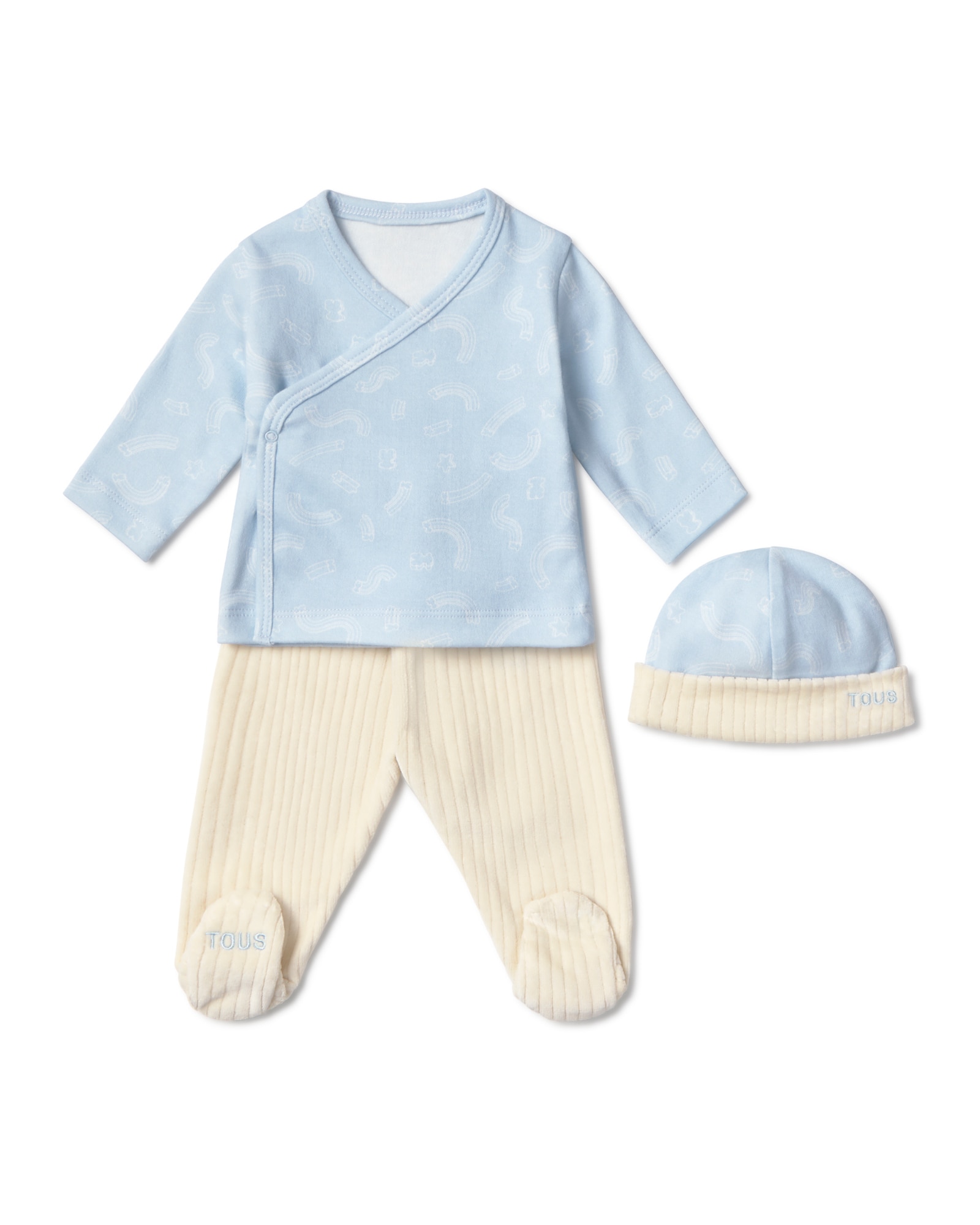 Imagem 0 de Conjunto para Bebé de Algodão Estampado e Tundosado Canelado