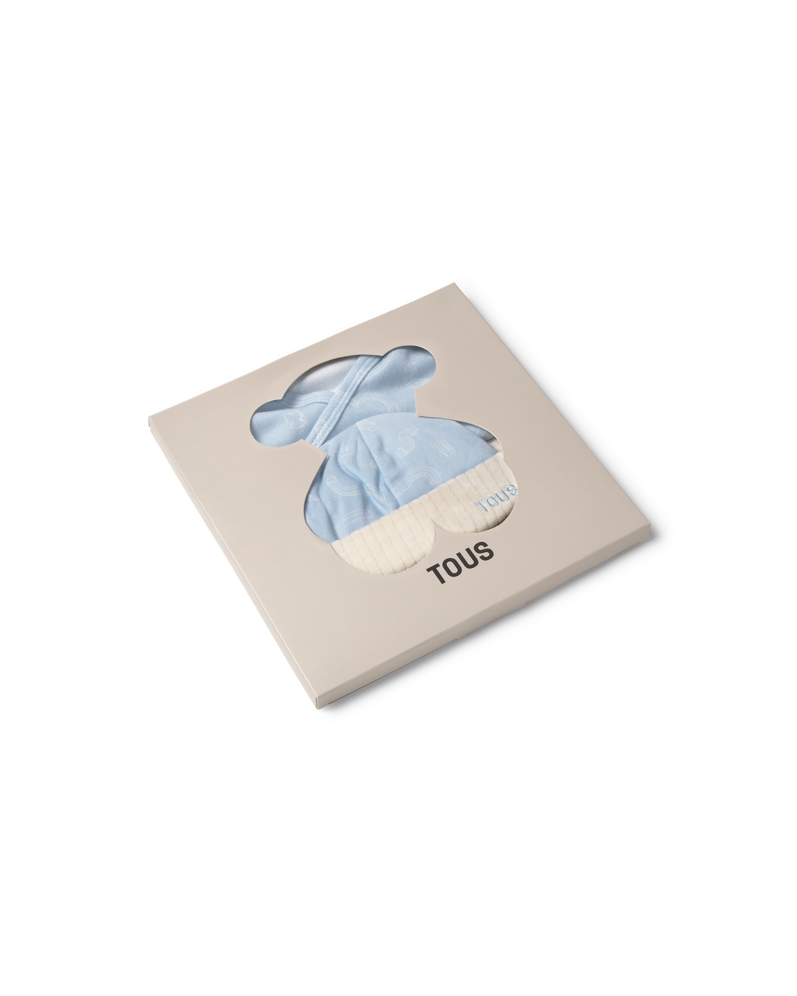 Conjunto para Bebé de Algodão Estampado e Tundosado Canelado Azul-claro-4