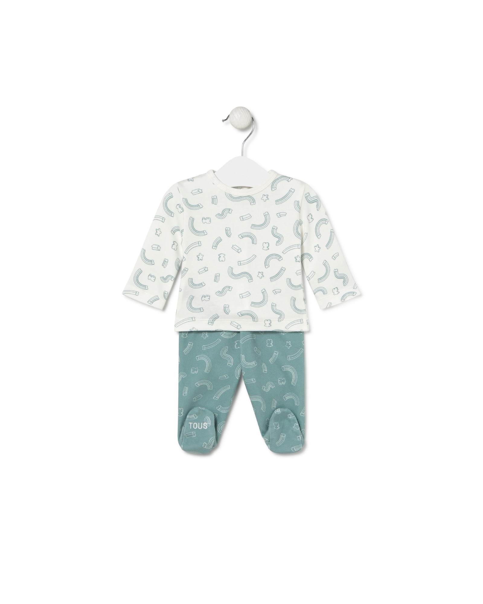 Imagem 0 de Conjunto para Bebé em Algodão Estampado com Ursos e Estrelas Arco-íris