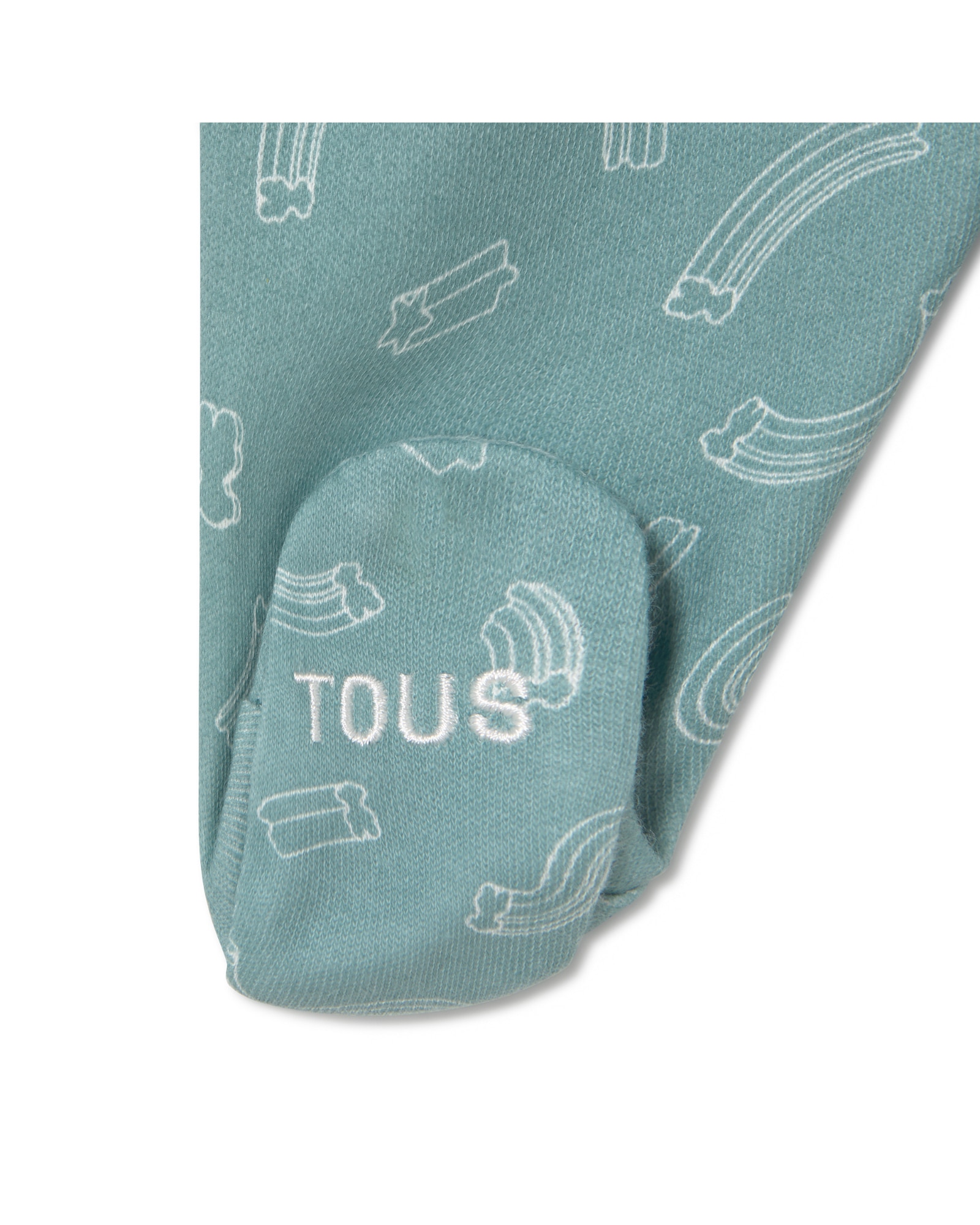 Conjunto para Bebé em Algodão Estampado com Ursos e Estrelas Arco-íris Verde-azulado-4