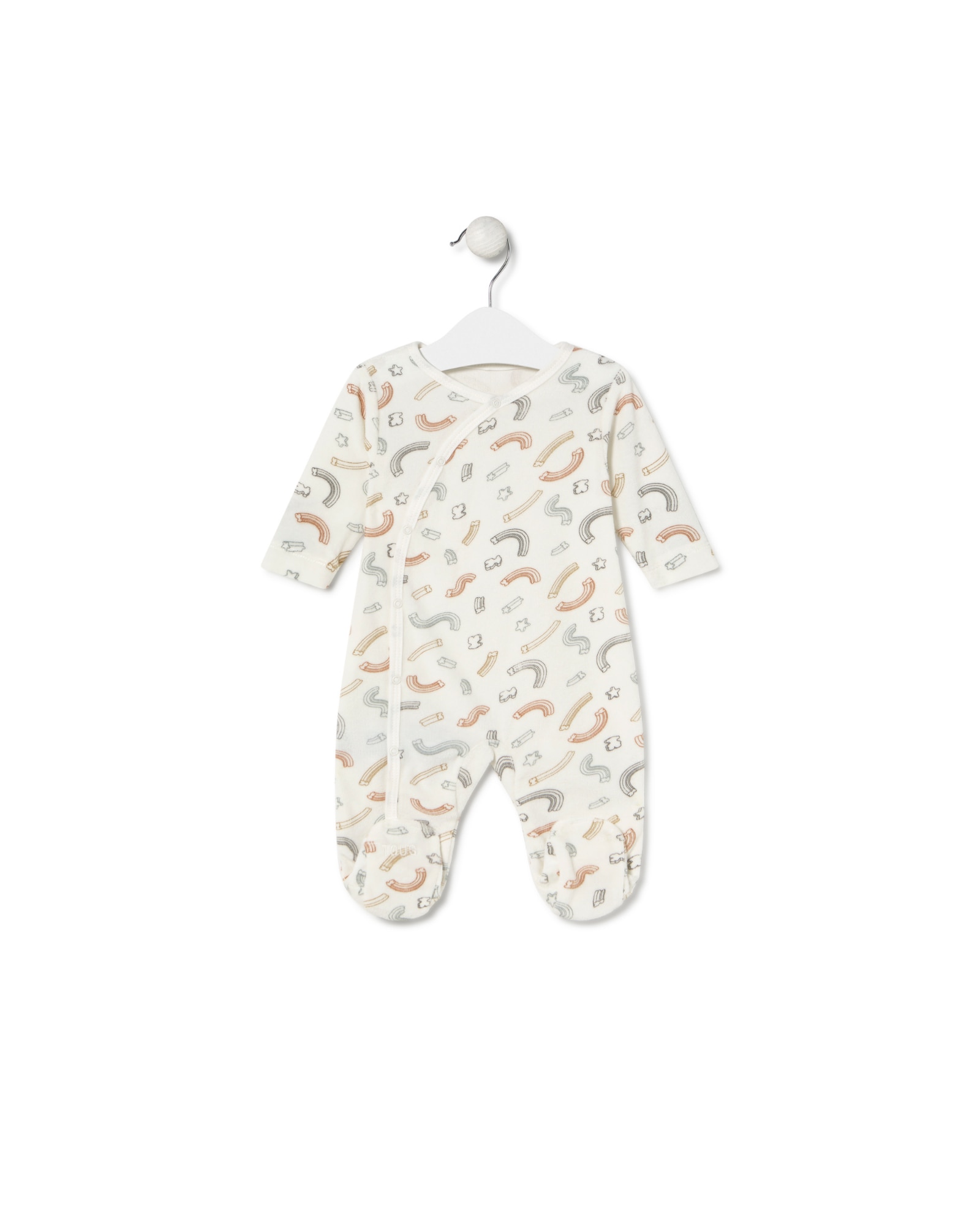 Imagem 0 de Babygrow para Bebé Cruzado em Algodão Tundosado Estampado com Ursos e Estrelas Arco-íris