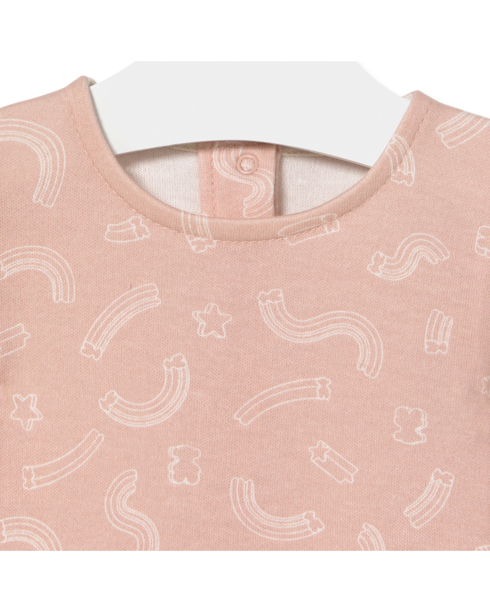 Body para Bebé com Saia de Algodão com Ursos e Estrelas Arco-íris Rosa-3