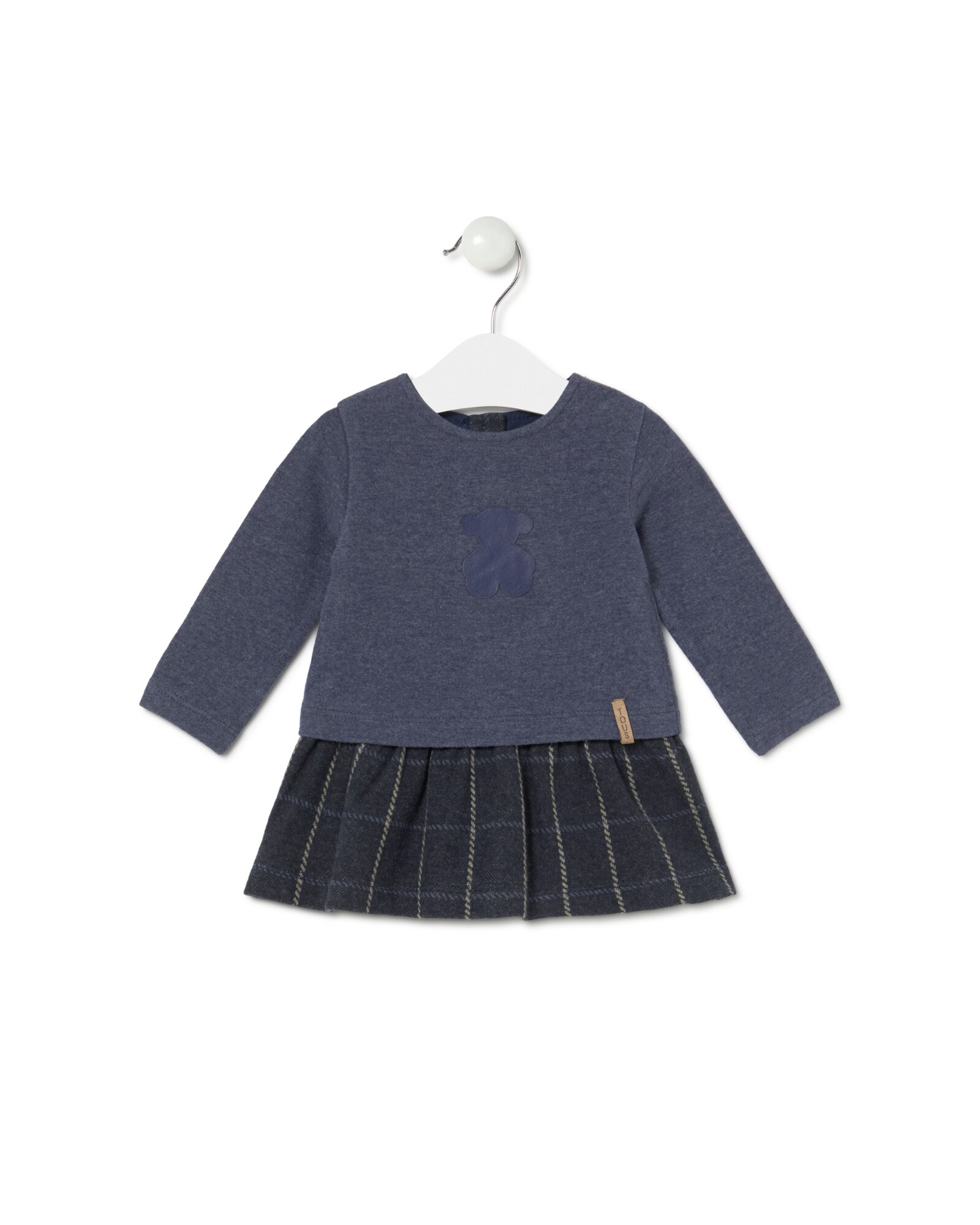 Imagem 0 de Vestido para Bebé em Malha e Quadrado com Urso