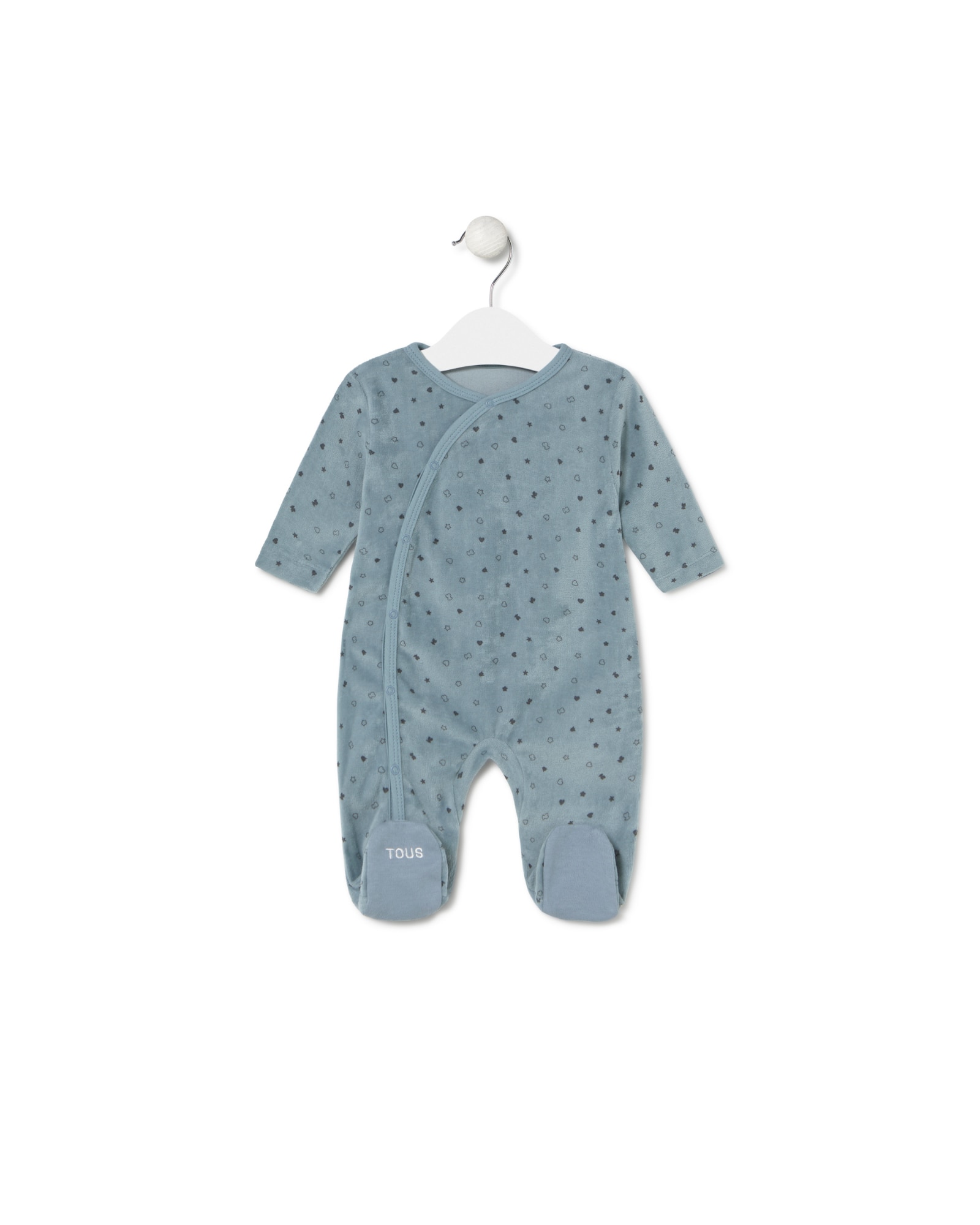 Imagem 0 de Babygrow para Bebé Cruzado em Algodão Tundosado Estampado com Ursos, Estrelas e Corações