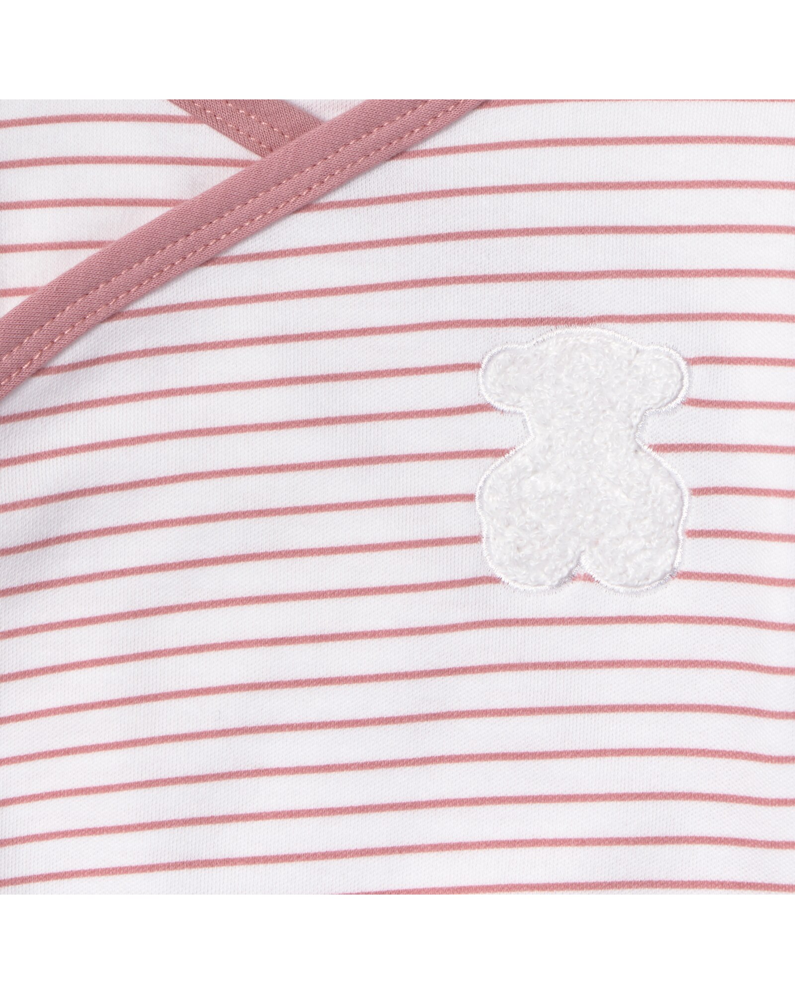 Pack de Bodies para Bebé em Algodão Estampado e Às Riscas Rosa-3