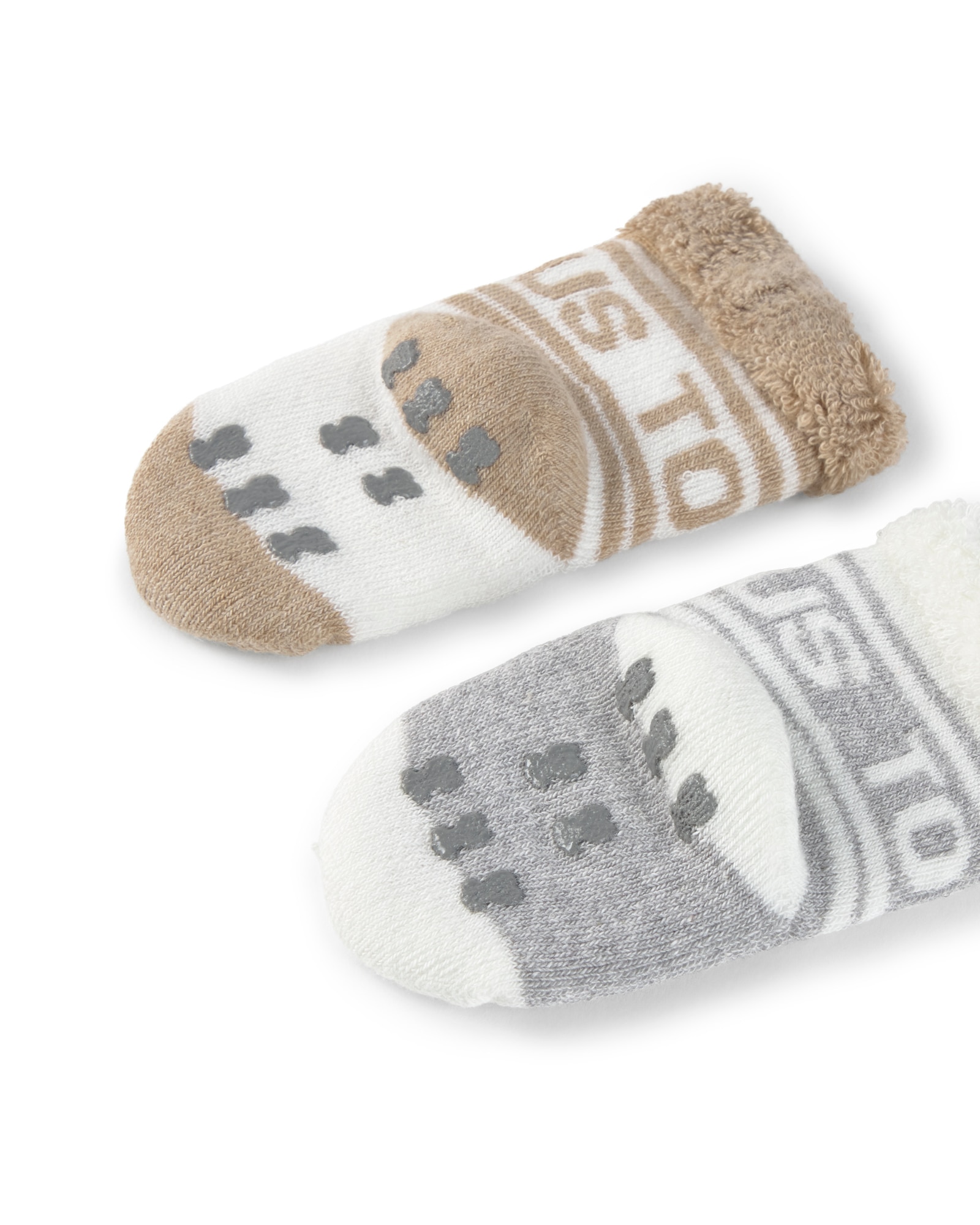 Pack de 2 Meias para Bebé com Logo Tous e Riscas Cinzento-4