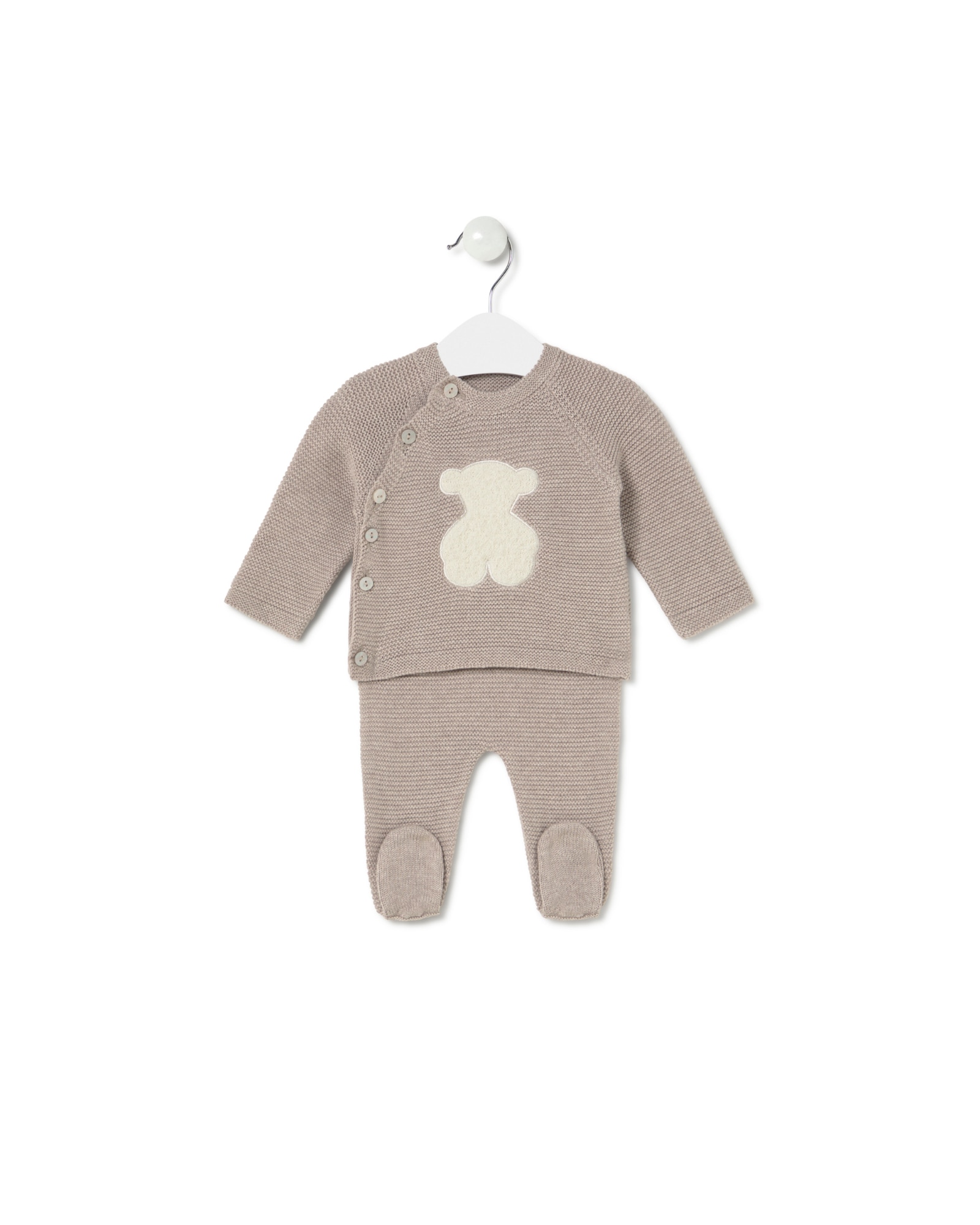Imagem 0 de Conjunto para Bebé em Algodão Orgânico Liso de Malha Tricotada