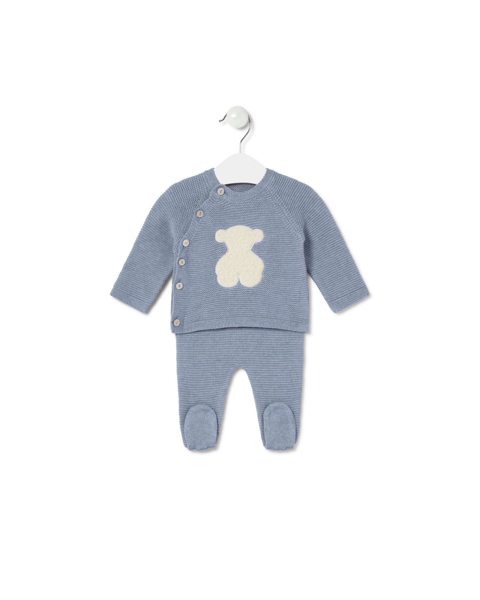 Imagem 0 de Conjunto para Bebé em Algodão Orgânico Liso de Malha Tricotada