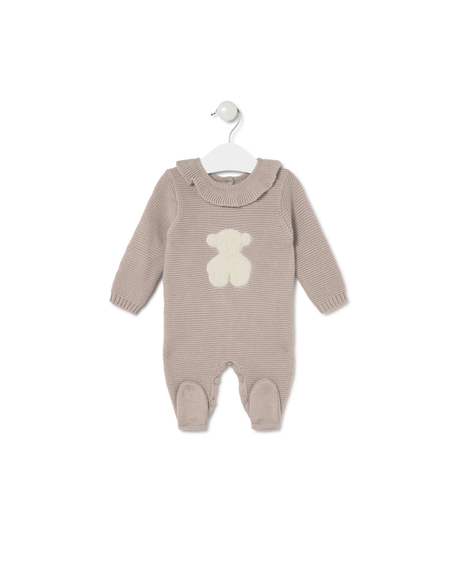 Imagem 0 de Babygrow para Bebé em Algodão Orgânico Liso de Malha Tricotada com Urso