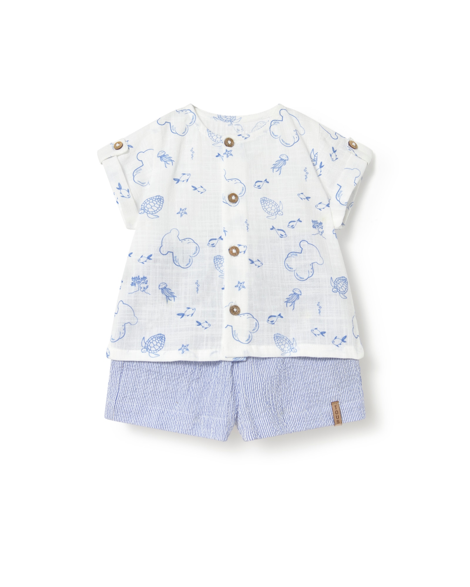 Imagem 0 de Conjunto Infantil em Algodão com Estampado Marinho e Riscas