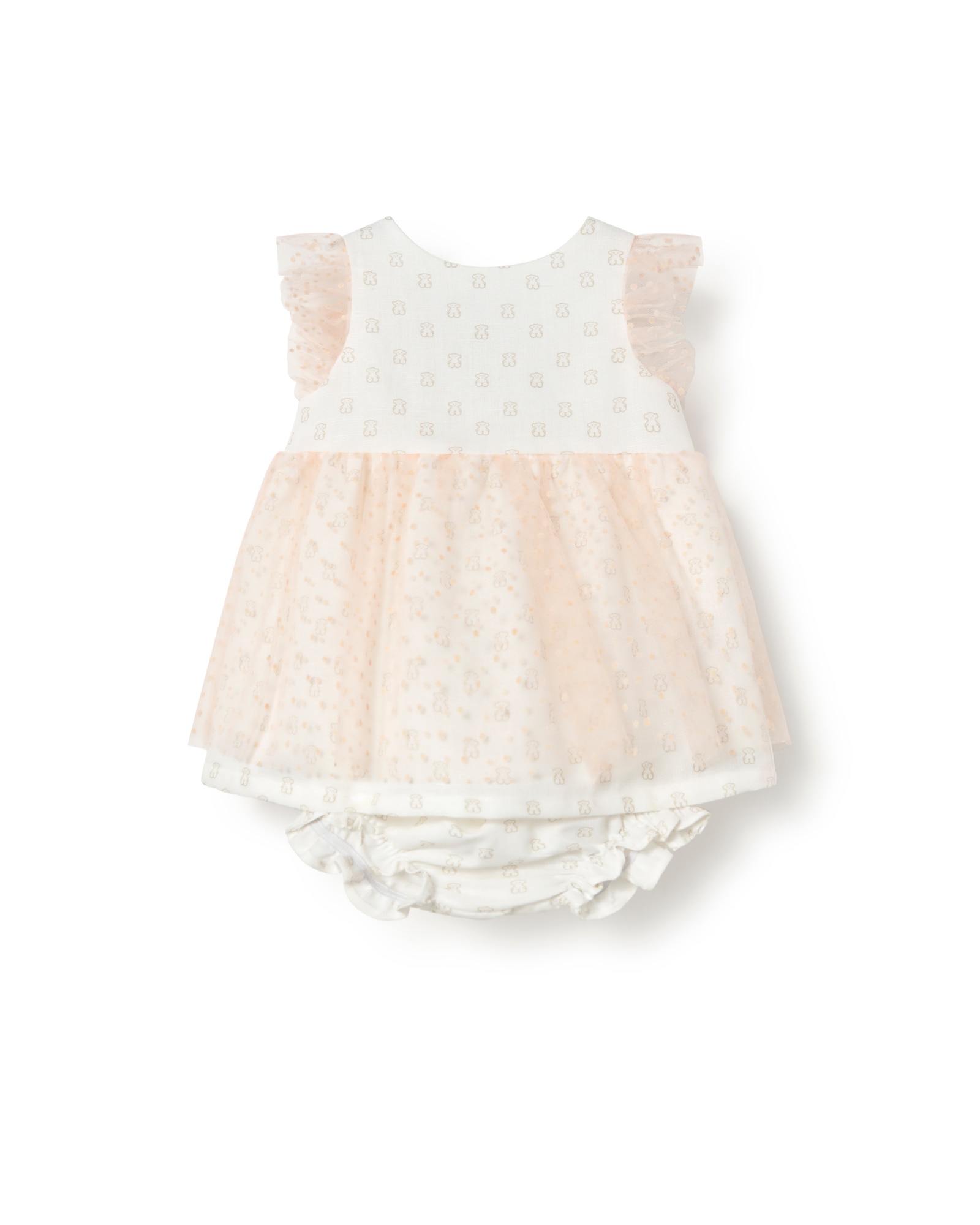 Imagem 0 de Vestido Infantil com Pequenos Ursos e Tule