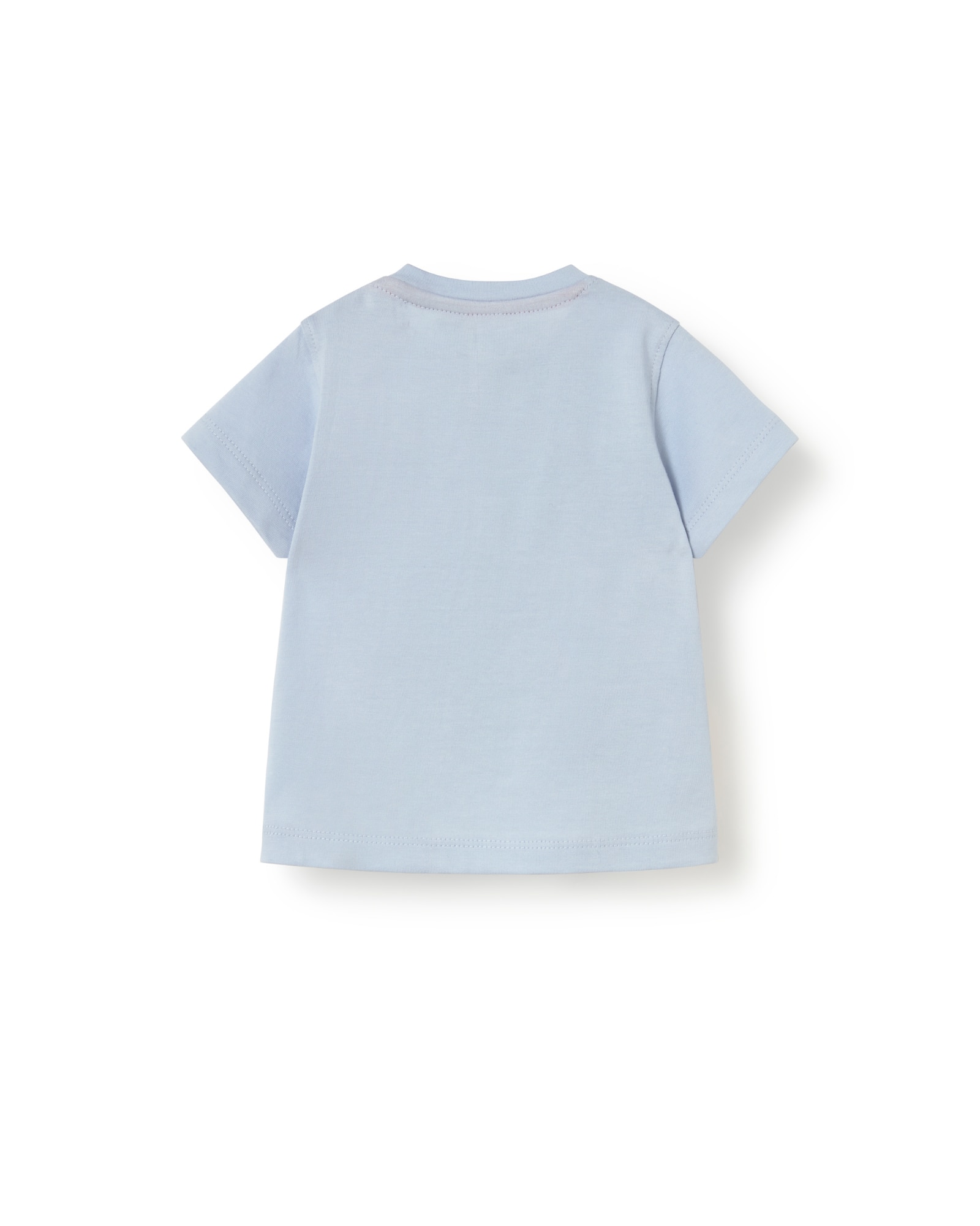 T-shirt Infantil em Suave Algodão Tingido com Urso Azul-claro-2