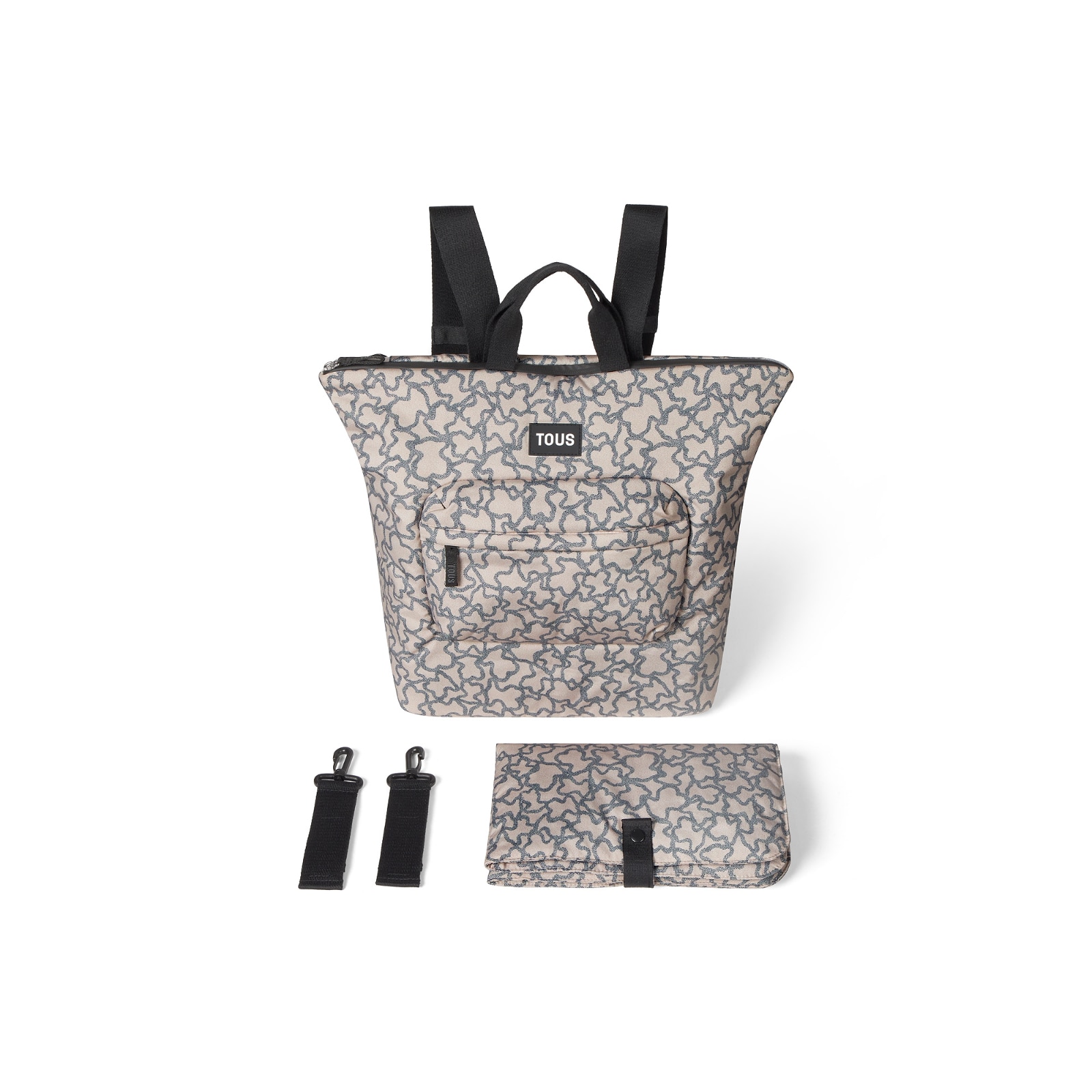 Mochila de Maternidade (37x42 Cm) com Trocador Estampada Kaos Bege-5