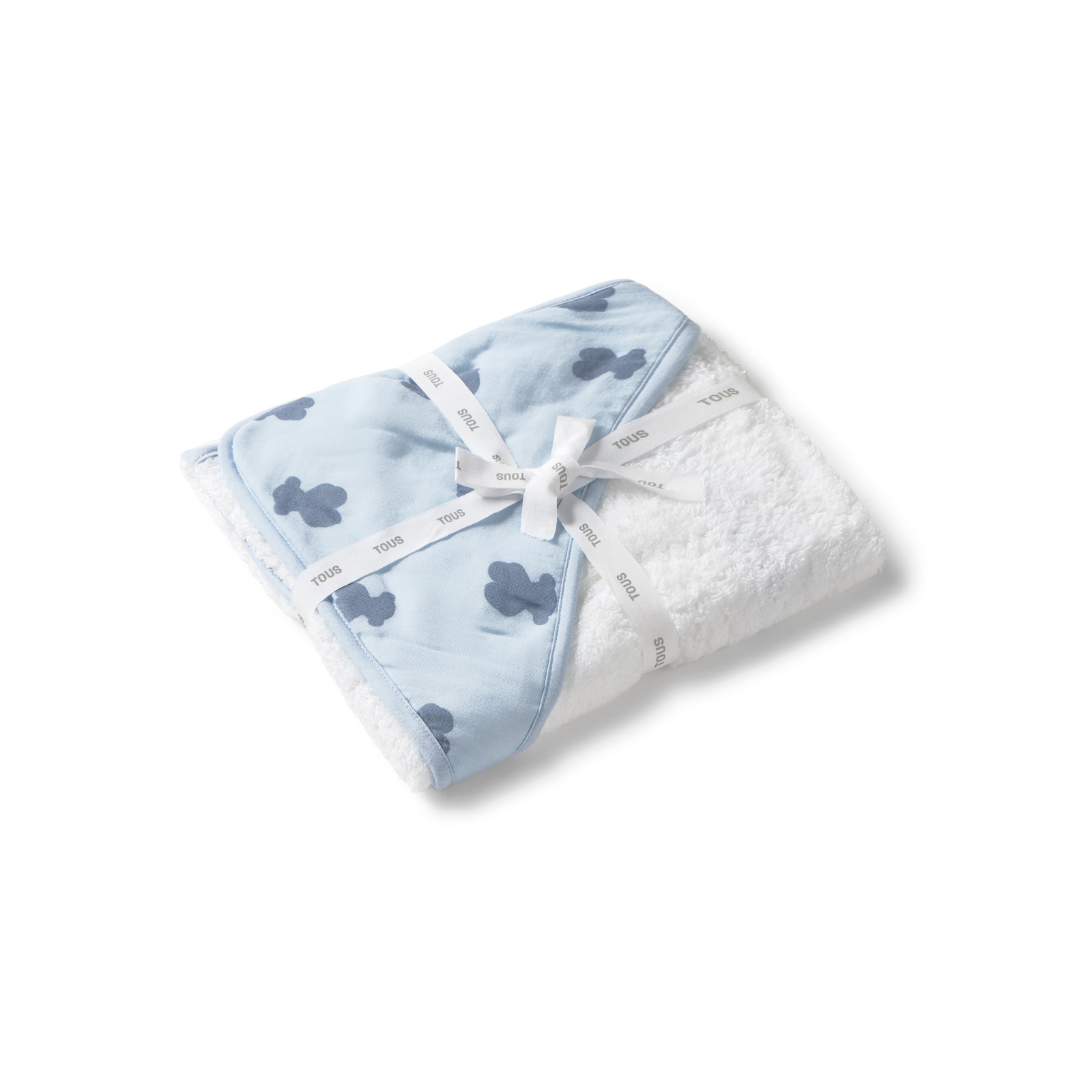 Capa de Banho 75x75cm Tous Baby de Algodão com Ursos Azul-claro-3