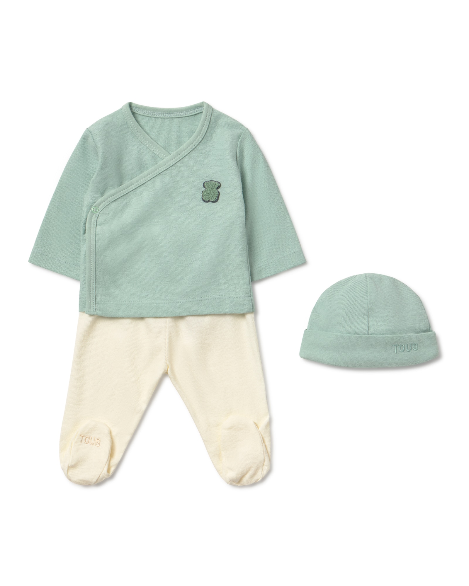 Imagem 0 de Conjunto para Bebé Primeira Roupa com Chapéu, T-shirt Cruzada e Polainas