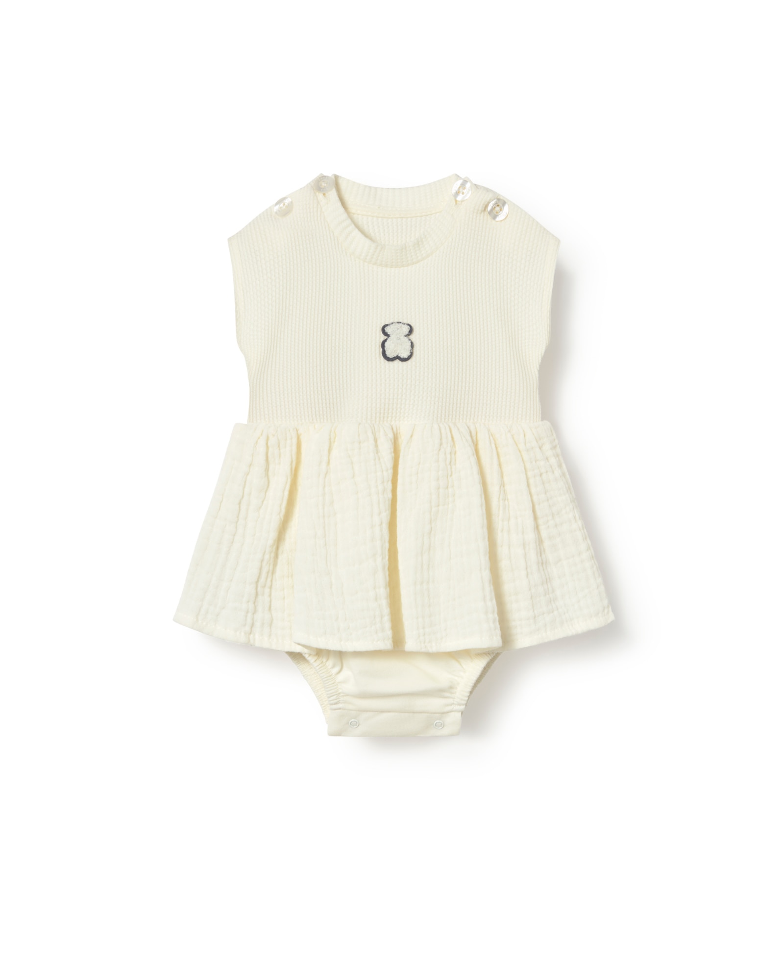 Imagem 0 de Body Formal com Saia para Bebé em Algodão Ninho de Abelha e Muselina