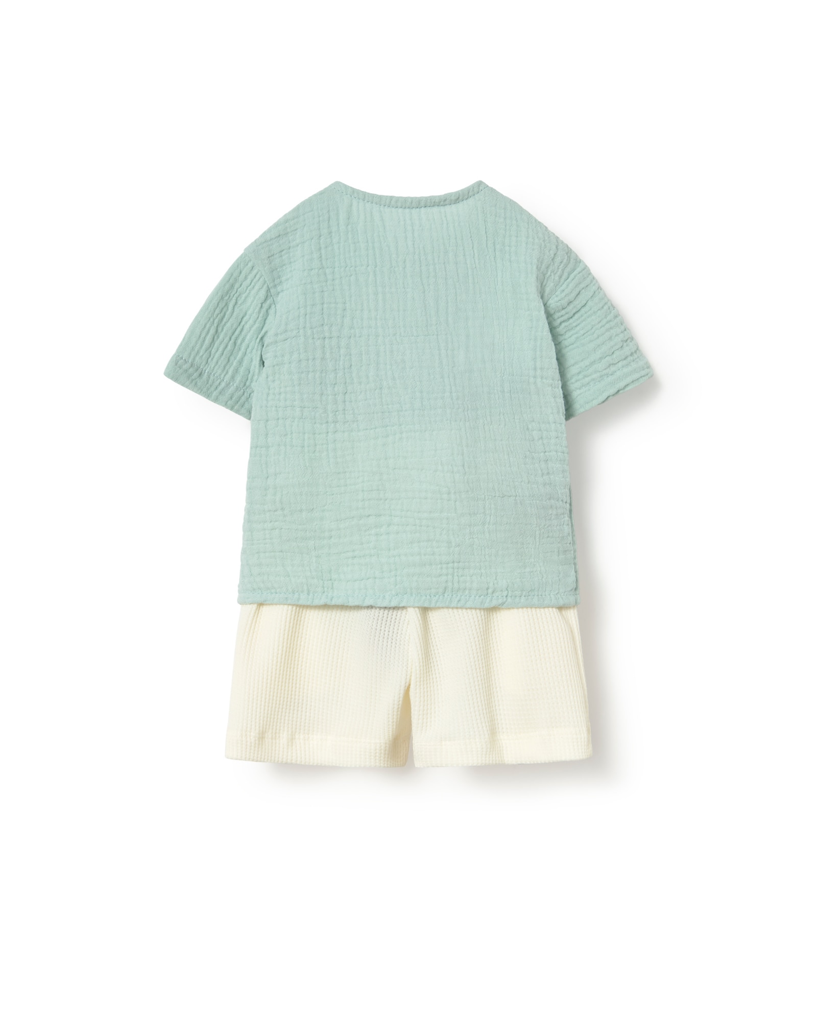 Conjunto para Bebé em Algodão de Muselina e Ninho de Abelha Tous Verde Água-2