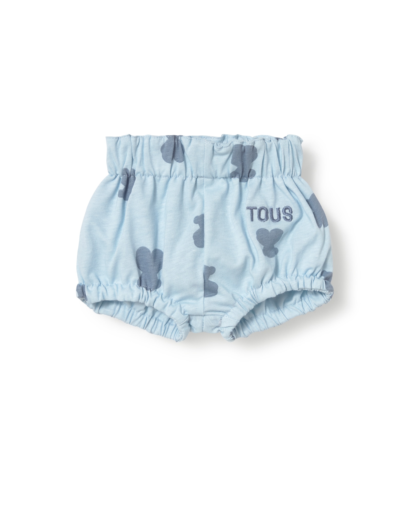 Conjunto para Bebé em Algodão com Ursos de T-shirt e Calções Curto Azul-claro-3