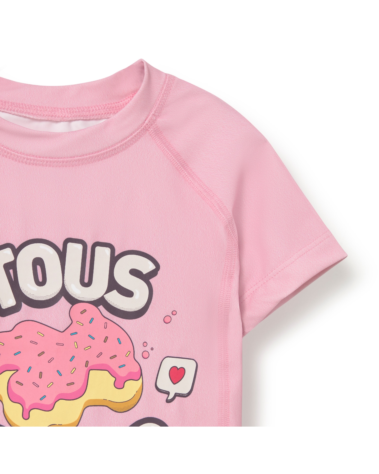 T-shirt de Banho para Bebé de Manga Renglan 3/4 "tous Urso Donut Glazed" Frontal Rosa-claro-3