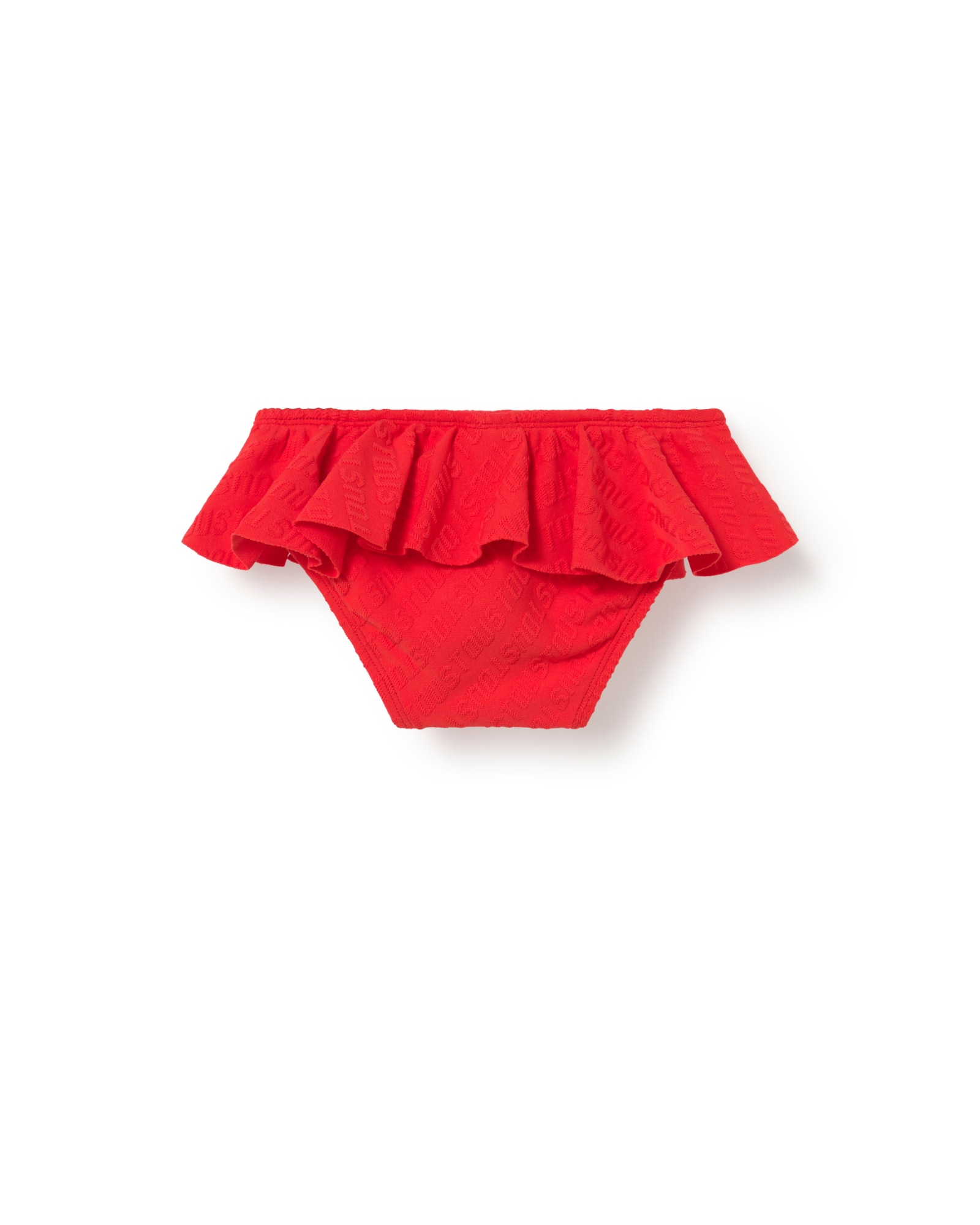 Fato de Banho Infantil com Folho Grande em Jacquard com Logo Tous Vermelho-2